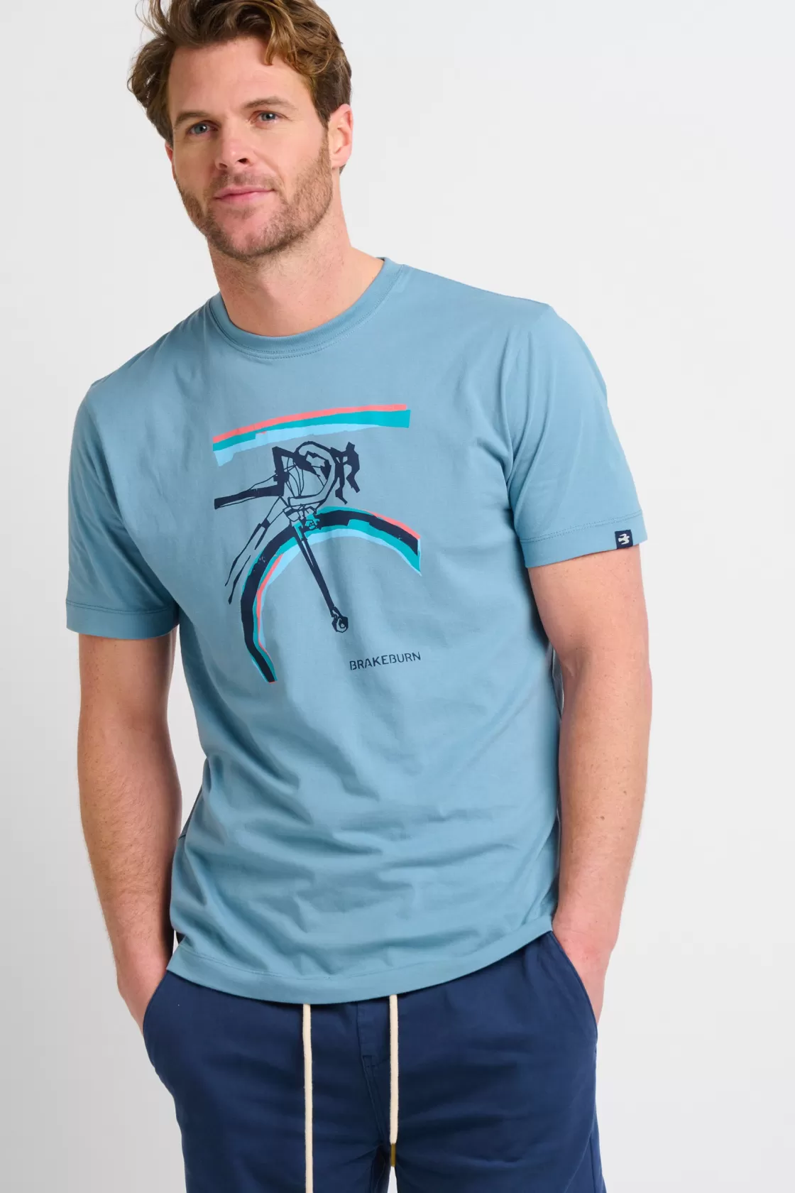 Tops And T-Shirts>Brakeburn Abstract Bike Tee Blue