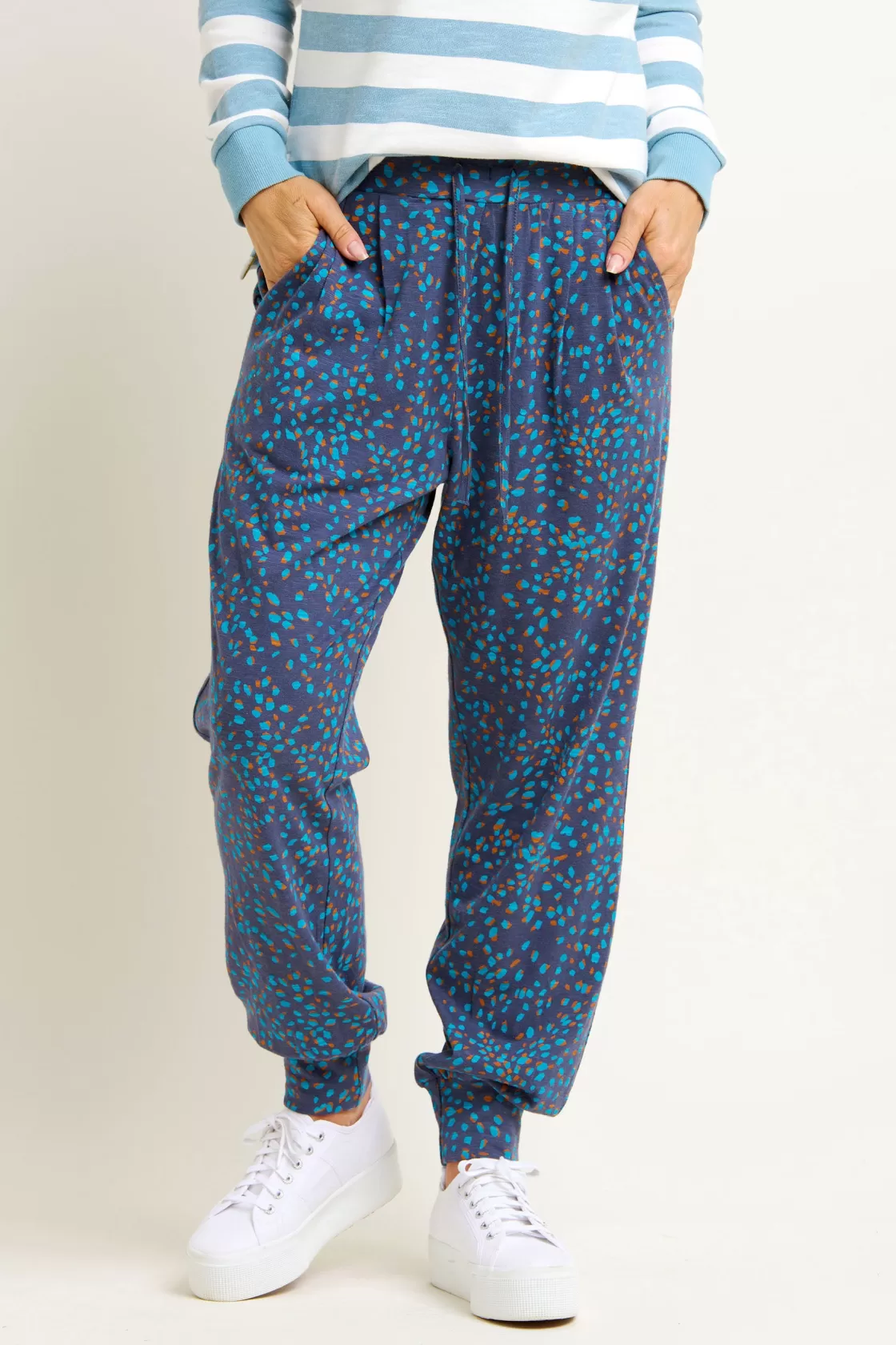 Trousers And Shorts>Brakeburn Abstract Spot Lounge Pants Blue