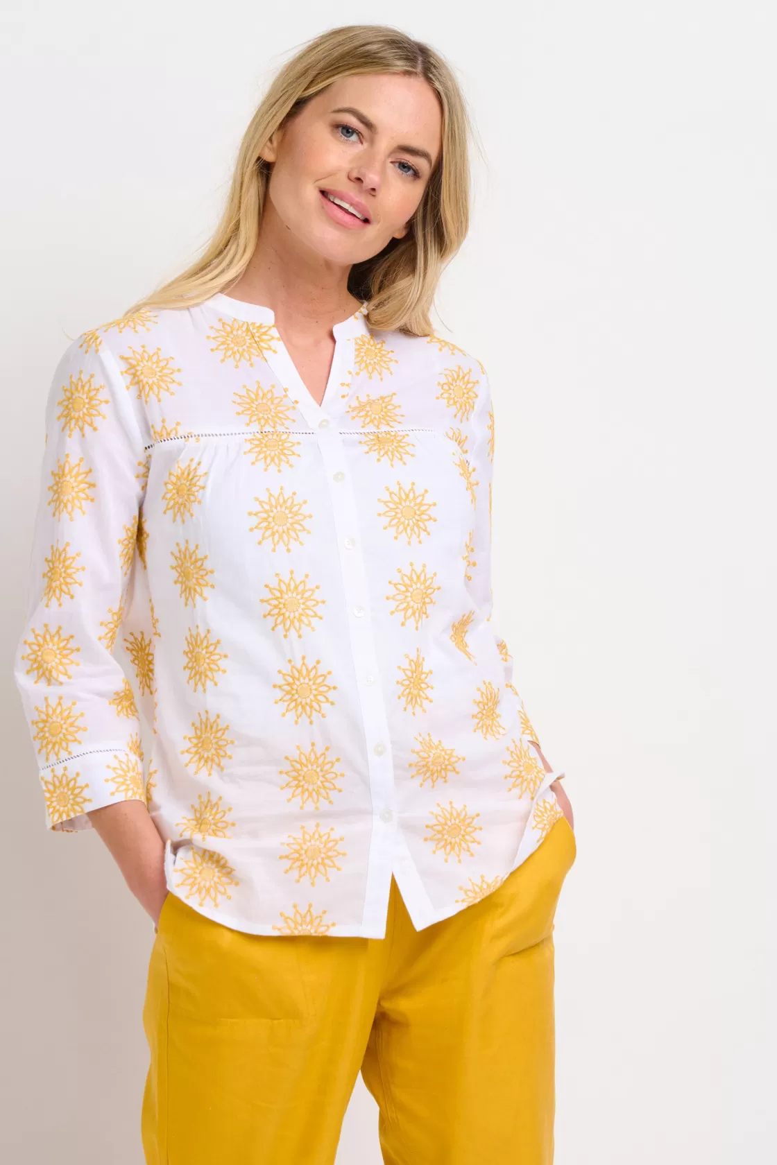 Shirts And Blouses>Brakeburn Ada Embroidered Blouse White