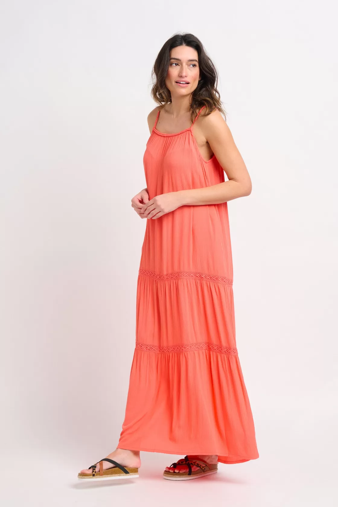 Dresses>Brakeburn Amara Maxi Dress Coral