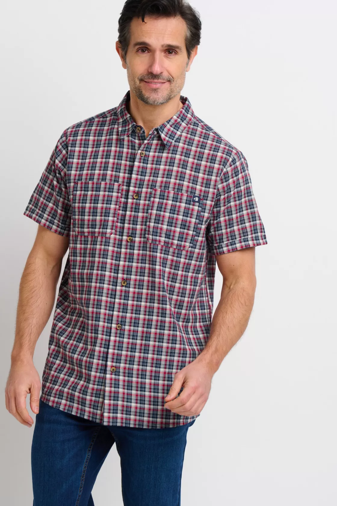 Shirts>Brakeburn And Red Checked Shirt Navy