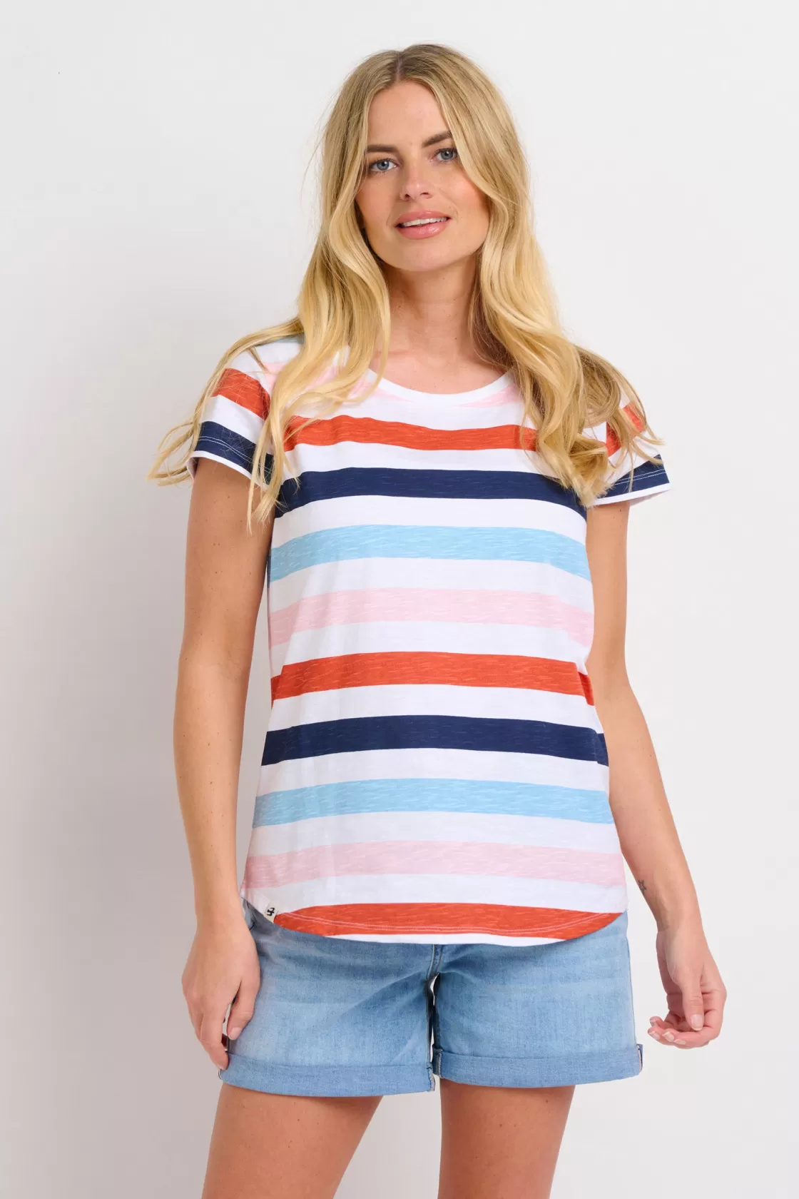 Tops, T-Shirts And Vests>Brakeburn Anna Stripe Tee Blue