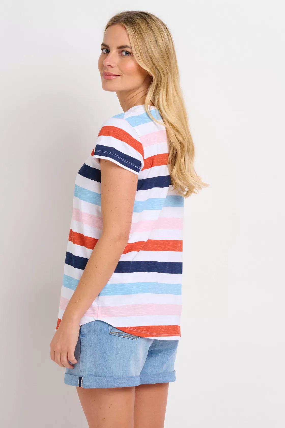 Tops, T-Shirts And Vests>Brakeburn Anna Stripe Tee Blue