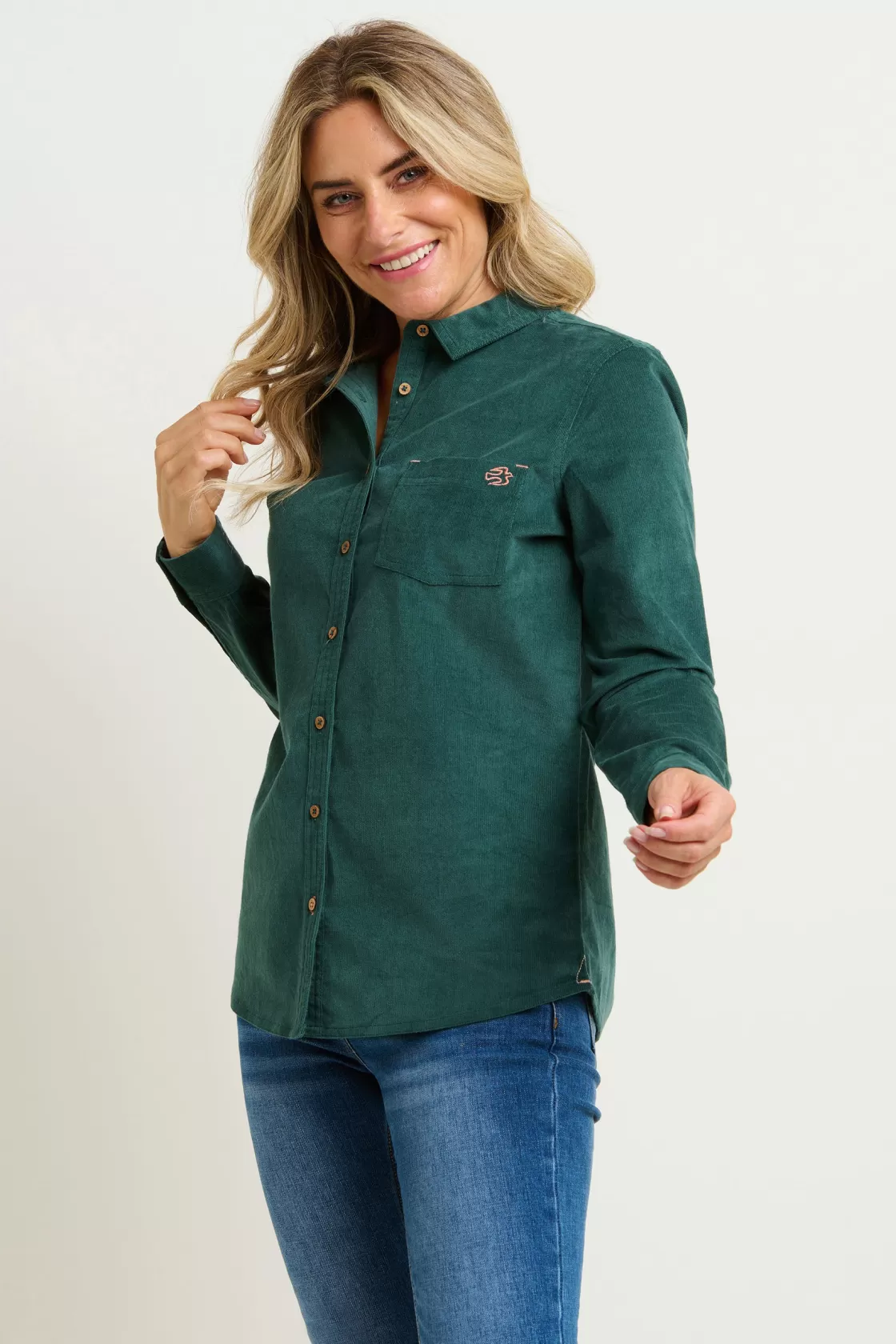 Shirts And Blouses>Brakeburn Archer Cord Shirt Teal