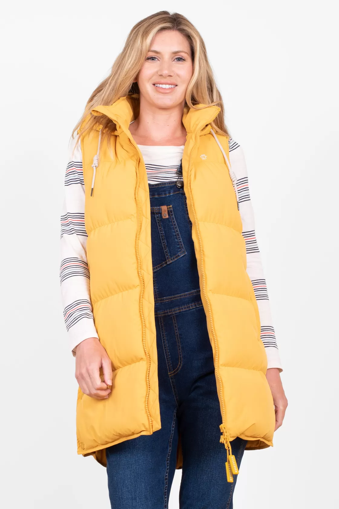 Coats And Jackets>Brakeburn Bay Long Line Gilet Yellow