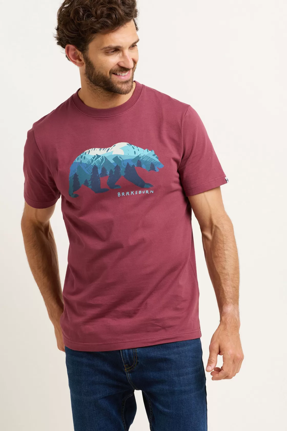 Tops And T-Shirts>Brakeburn Bear Tee Burgundy