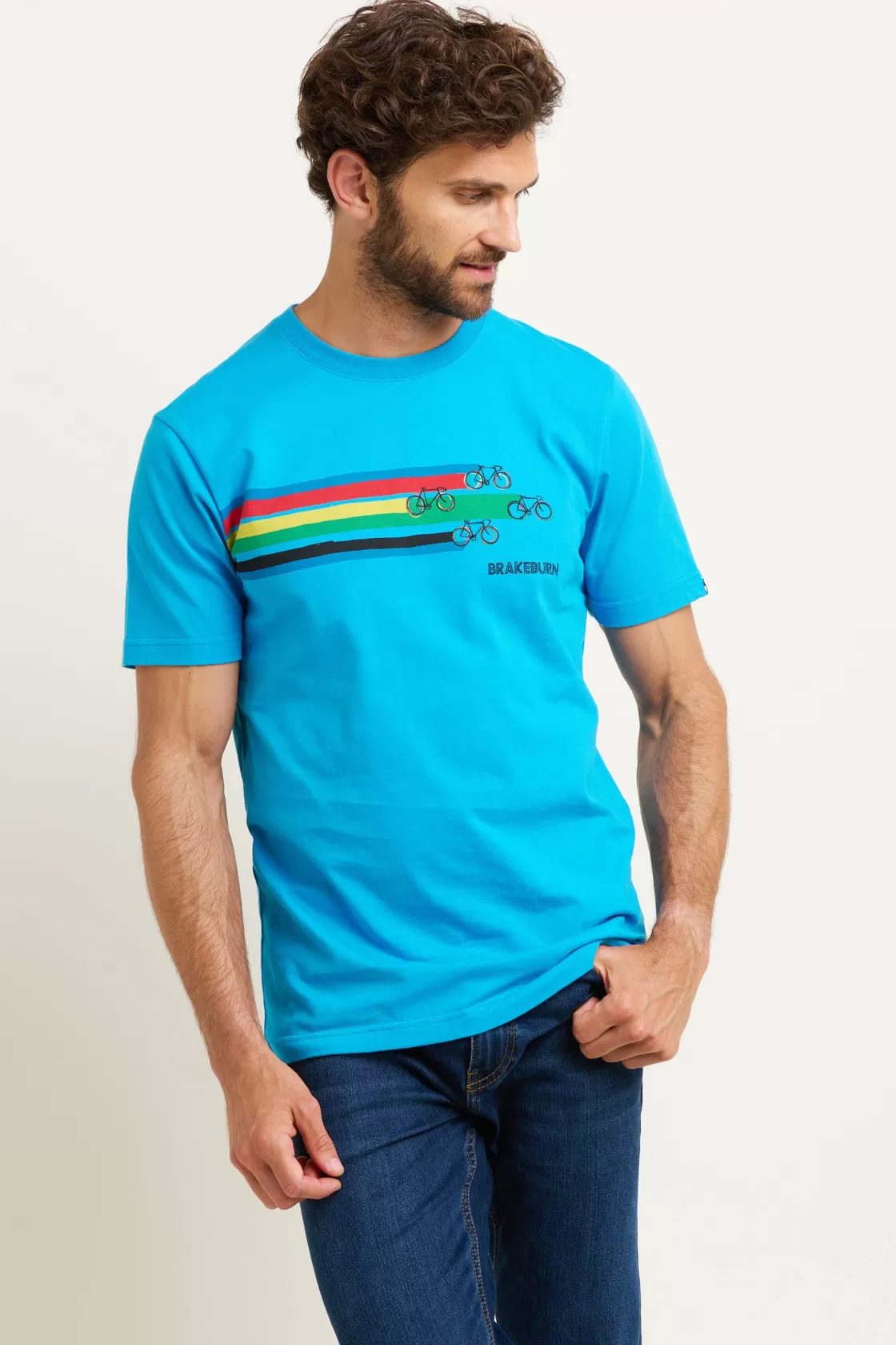 Tops And T-Shirts>Brakeburn Bike Stripe Tee Blue