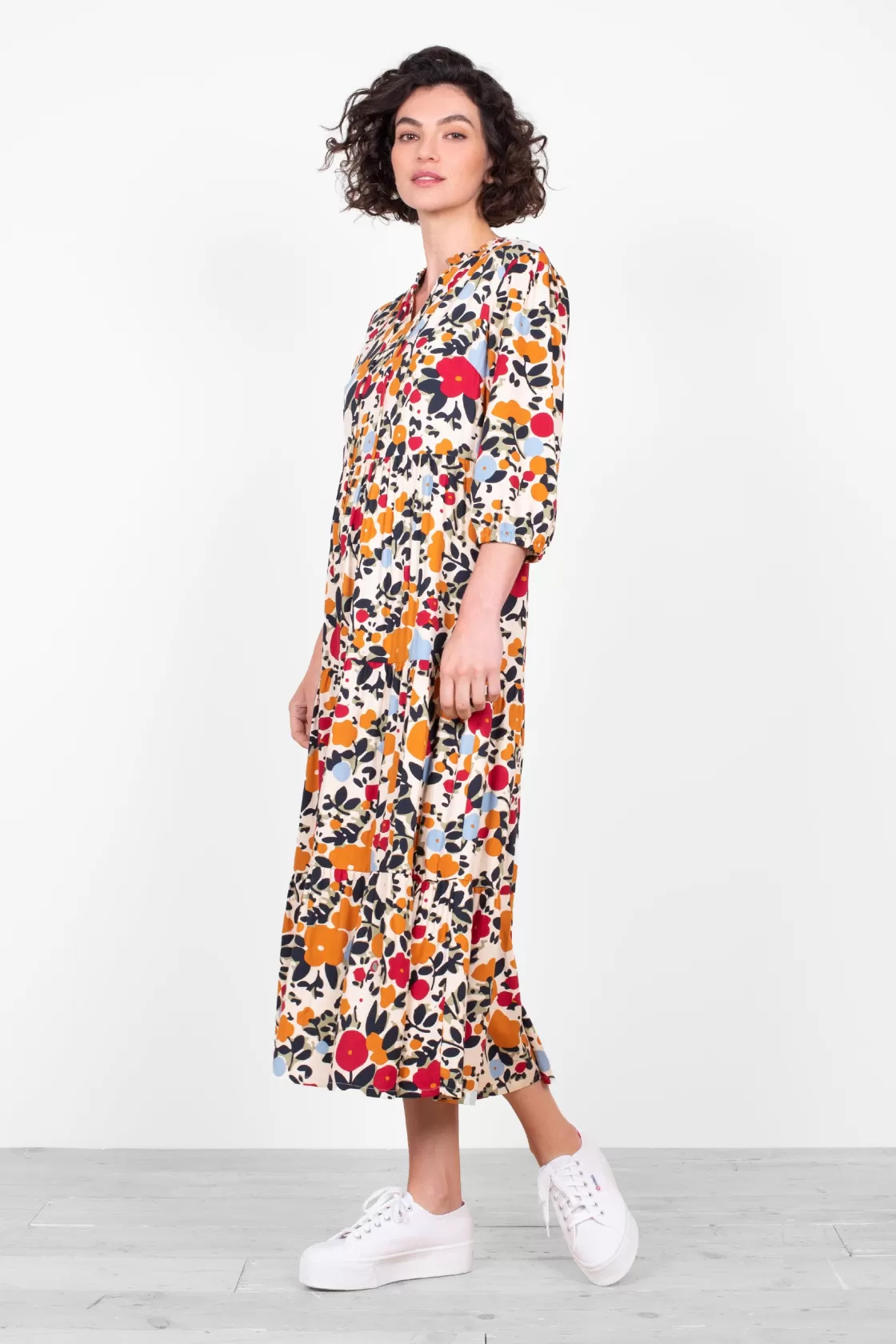 Dresses>Brakeburn Bloom Floral Maxi Dress Cream