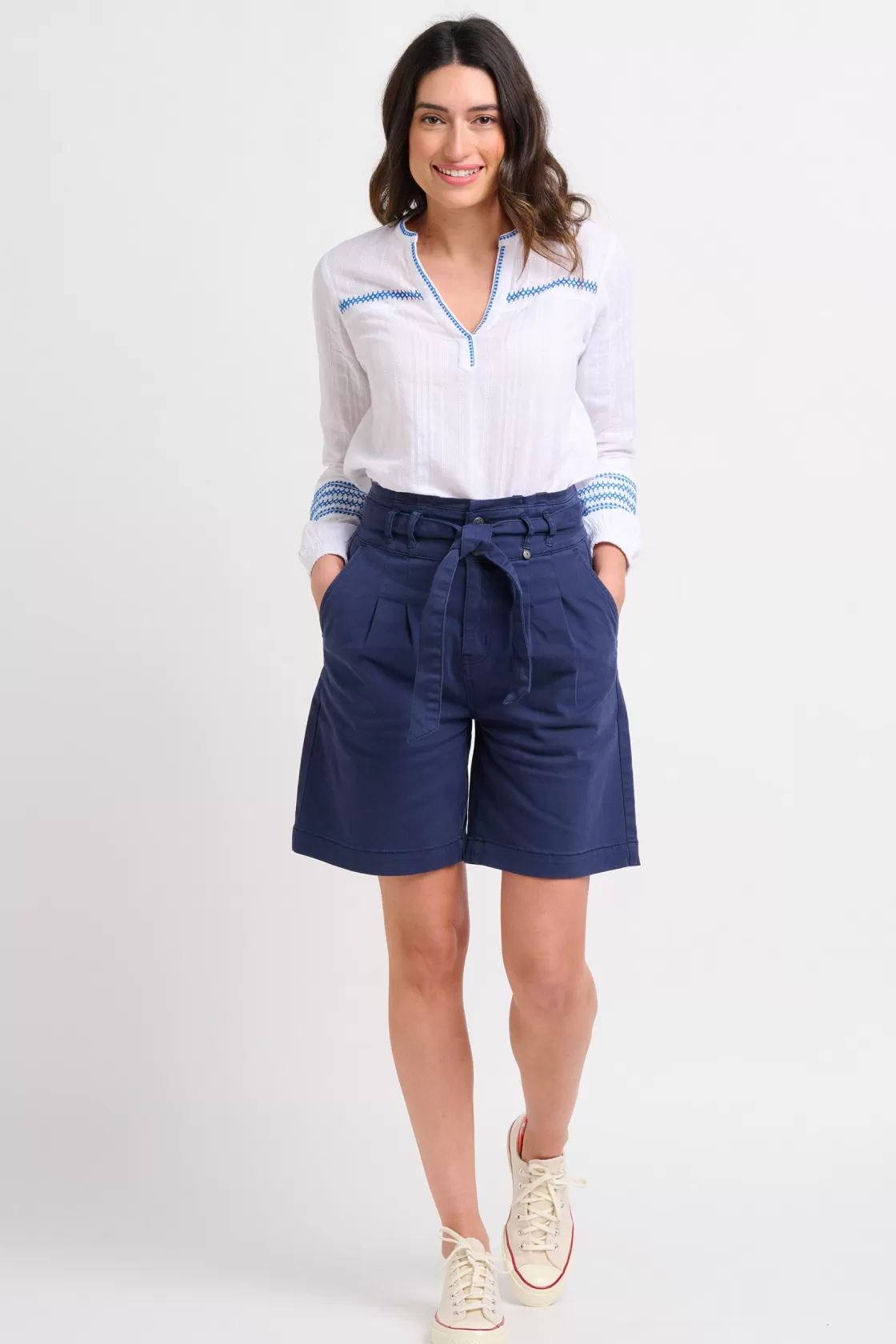 Trousers And Shorts>Brakeburn Blue Paperbag Shorts Navy