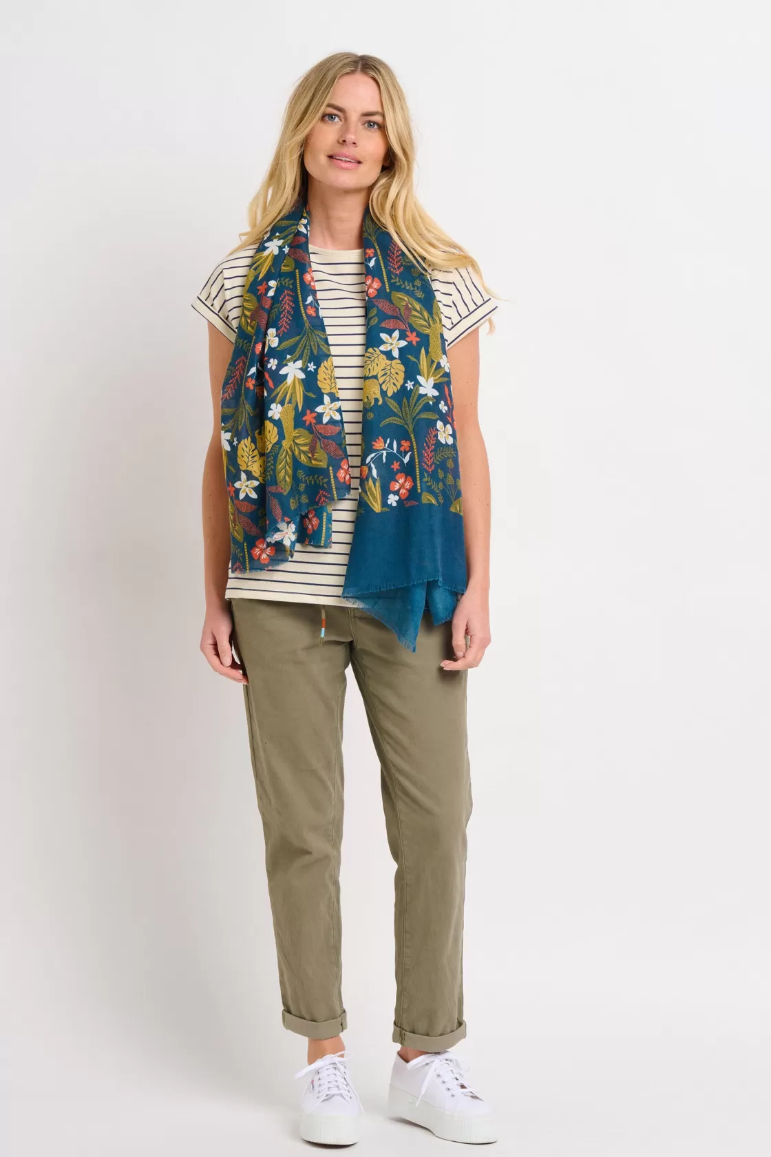 Scarves>Brakeburn Botanical Jungle Scarf Khaki