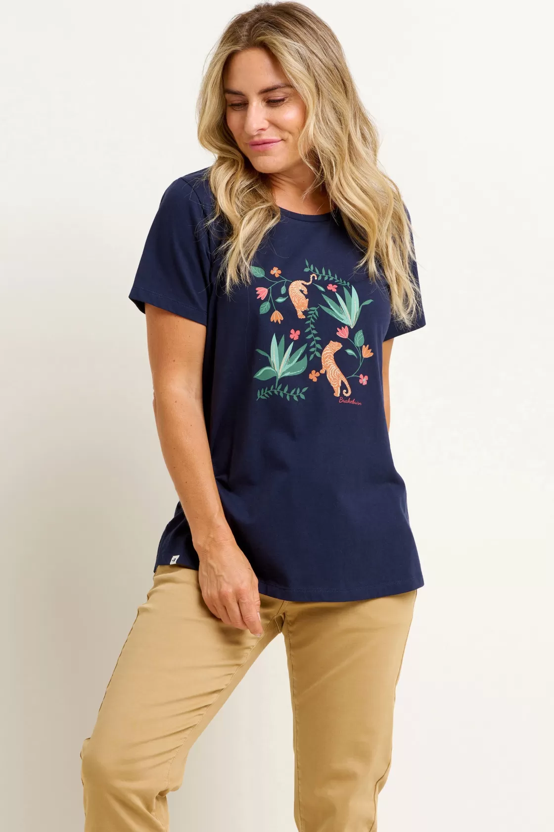 Tops, T-Shirts And Vests>Brakeburn Botanical Tiger Tee Multicoloured