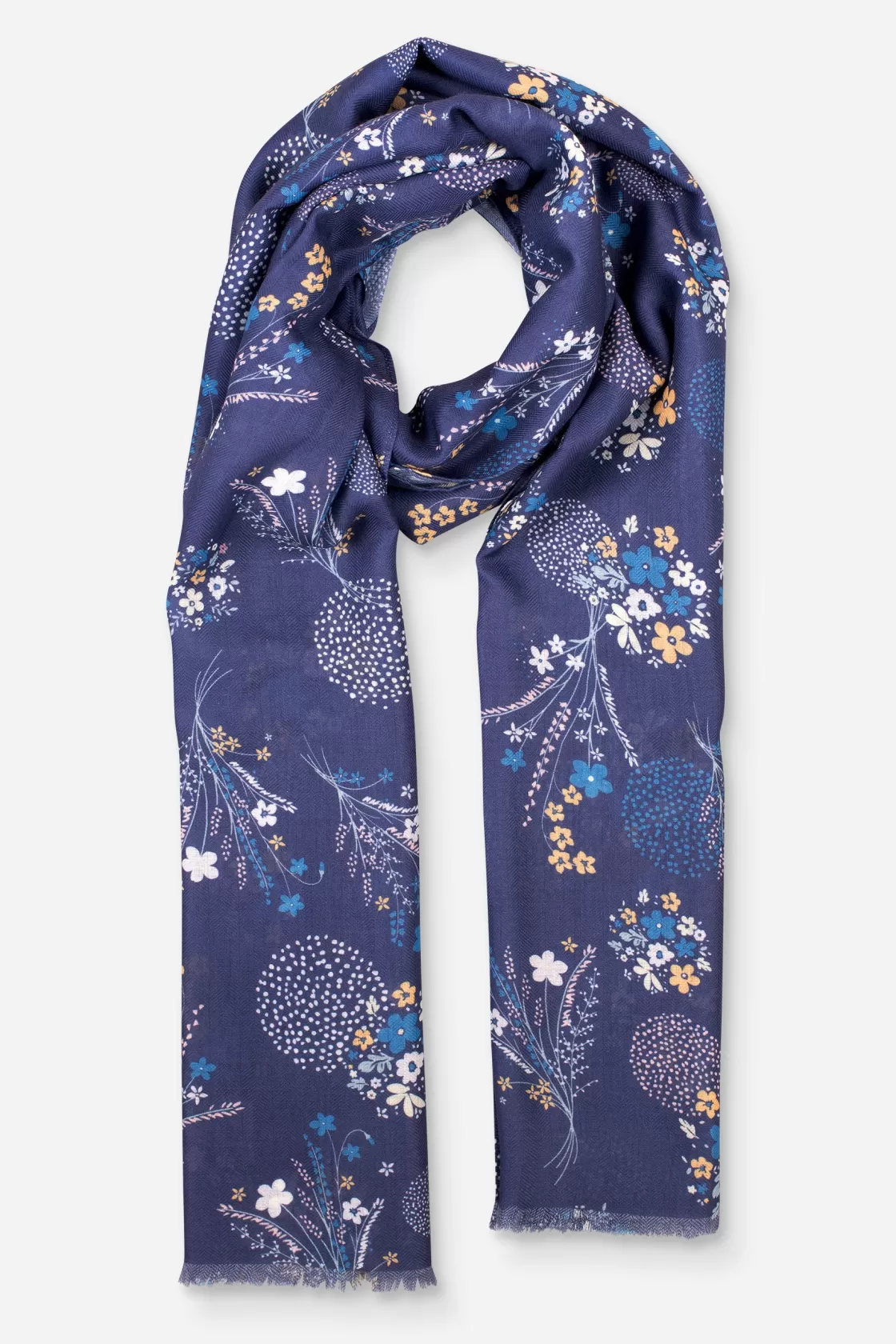 Scarves>Brakeburn Bursting Blooms Scarf Blue