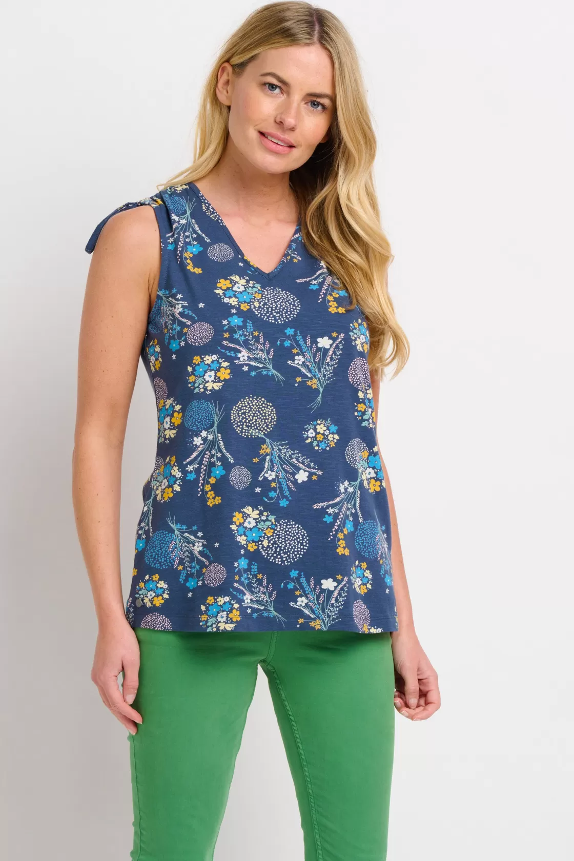 Tops, T-Shirts And Vests>Brakeburn Bursting Blooms Vest Blue