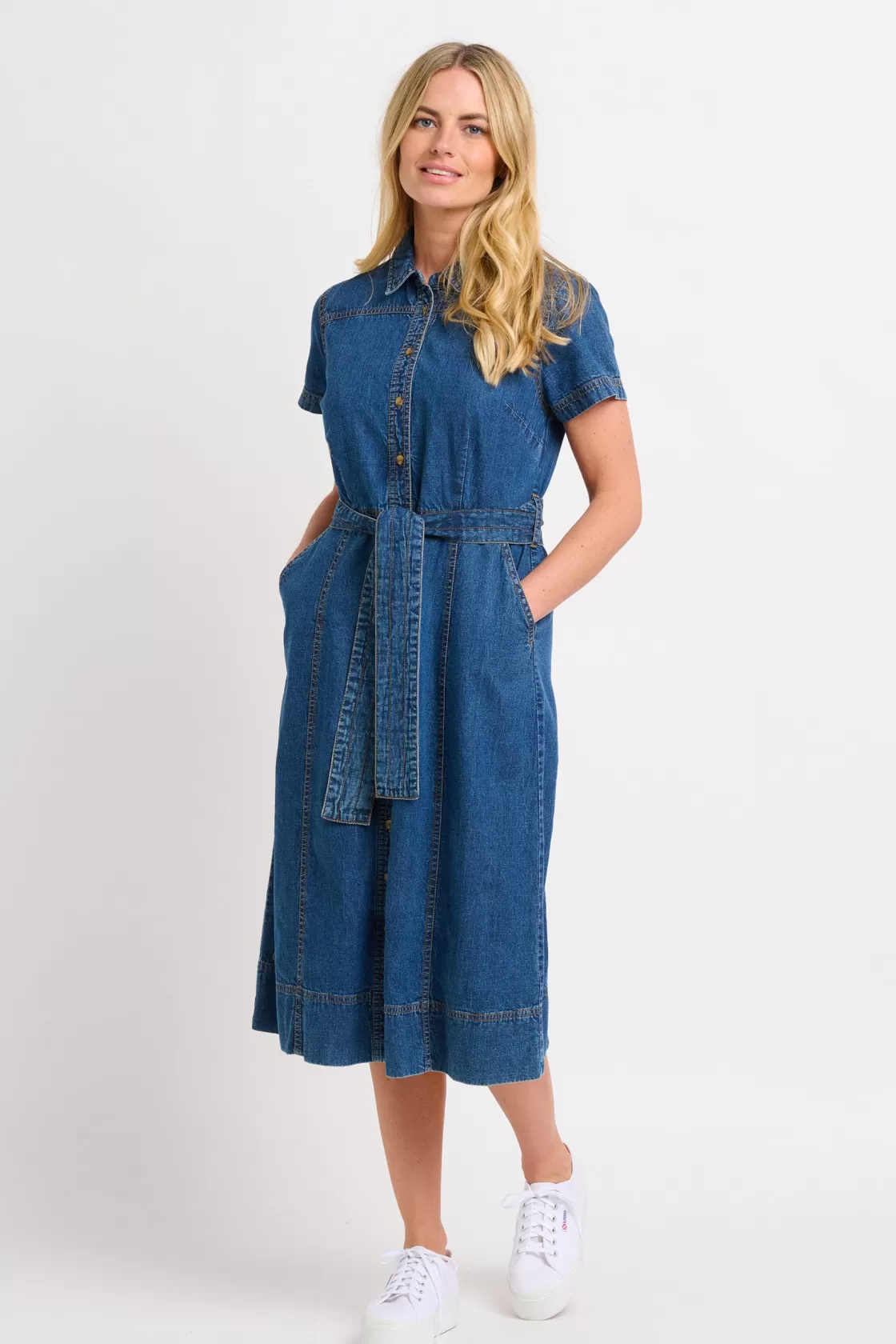 Dresses>Brakeburn Caris Shirt Dress Blue