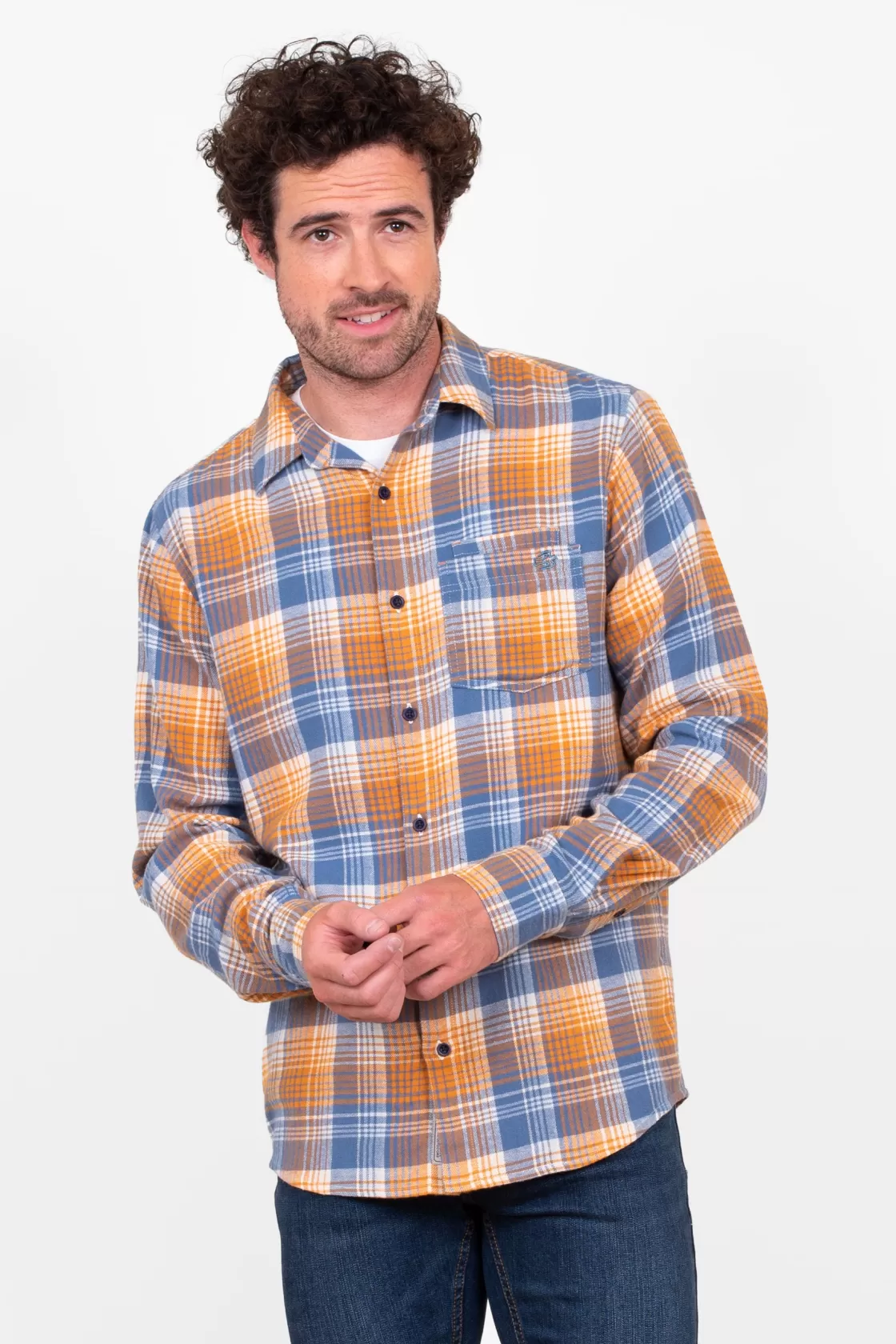 Shirts>Brakeburn Checked Shirt Blue