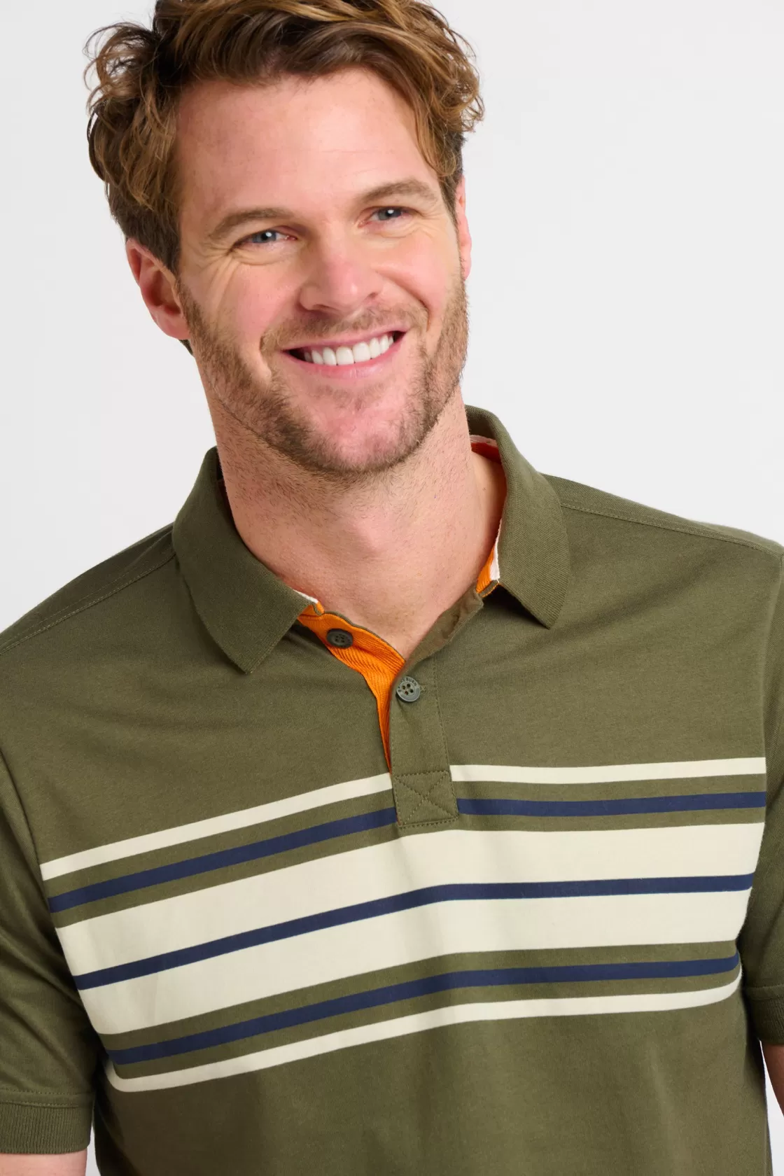 Tops And T-Shirts>Brakeburn Chest Stripe Polo Shirt Green