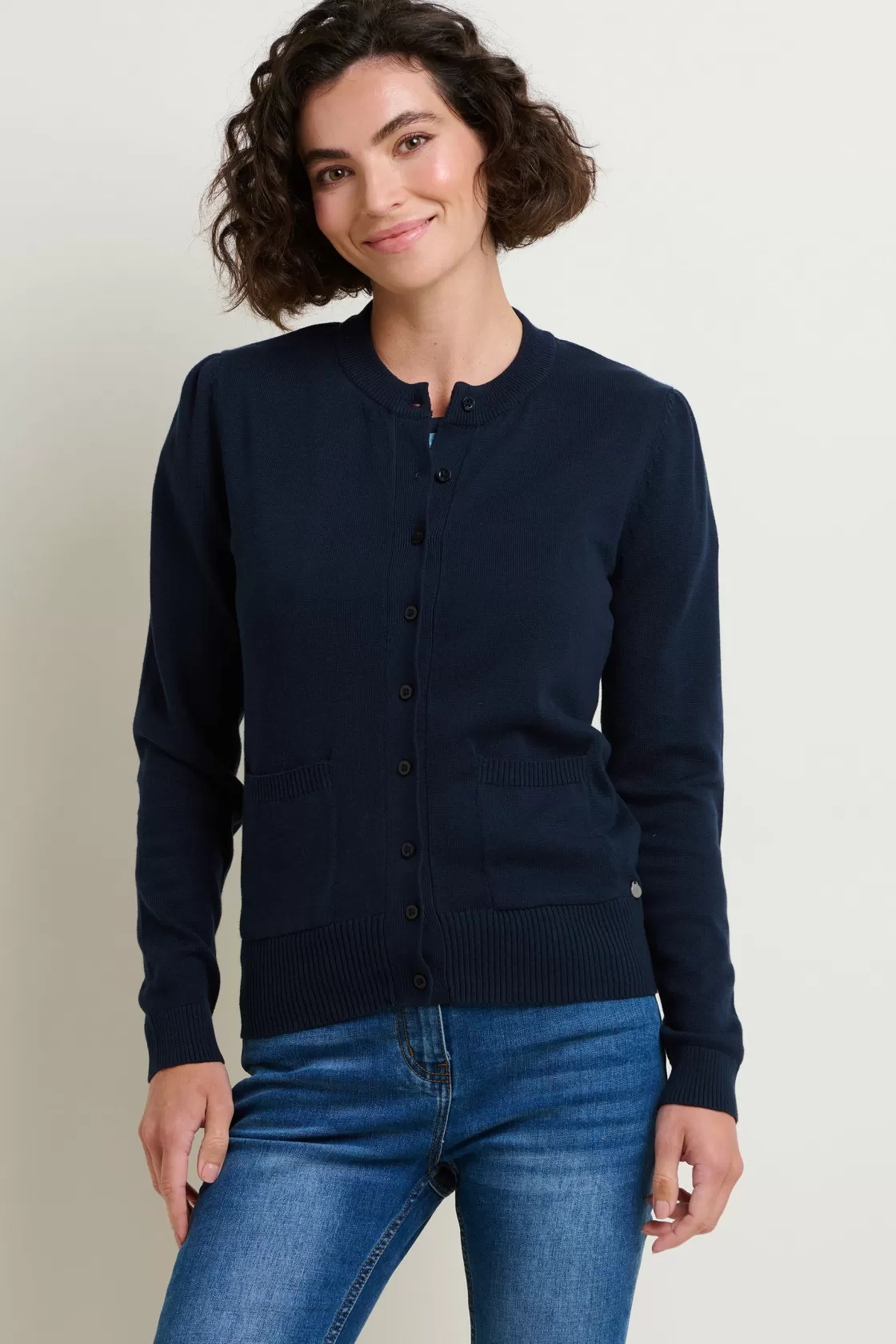 Knitwear>Brakeburn Classic Cardigan Navy