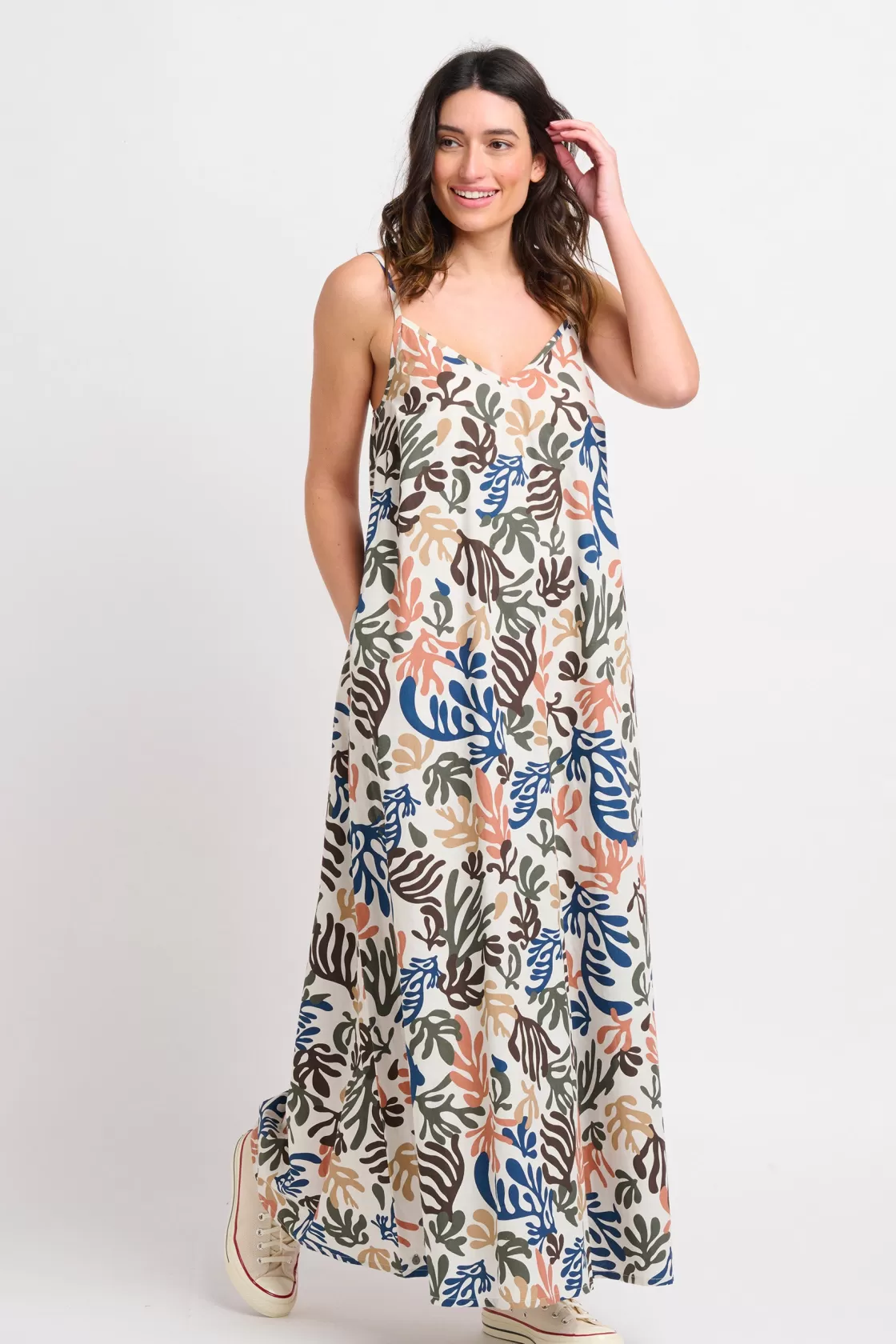 Dresses>Brakeburn Coral Maxi Dress Blue