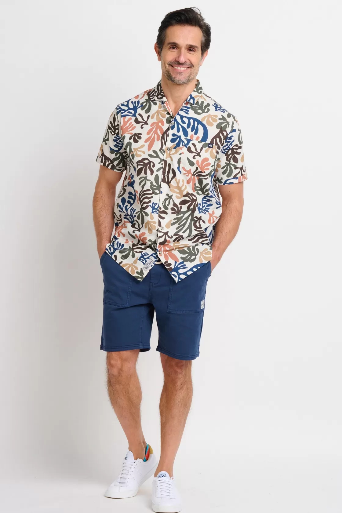 Shirts>Brakeburn Coral Resort Shirt Blue