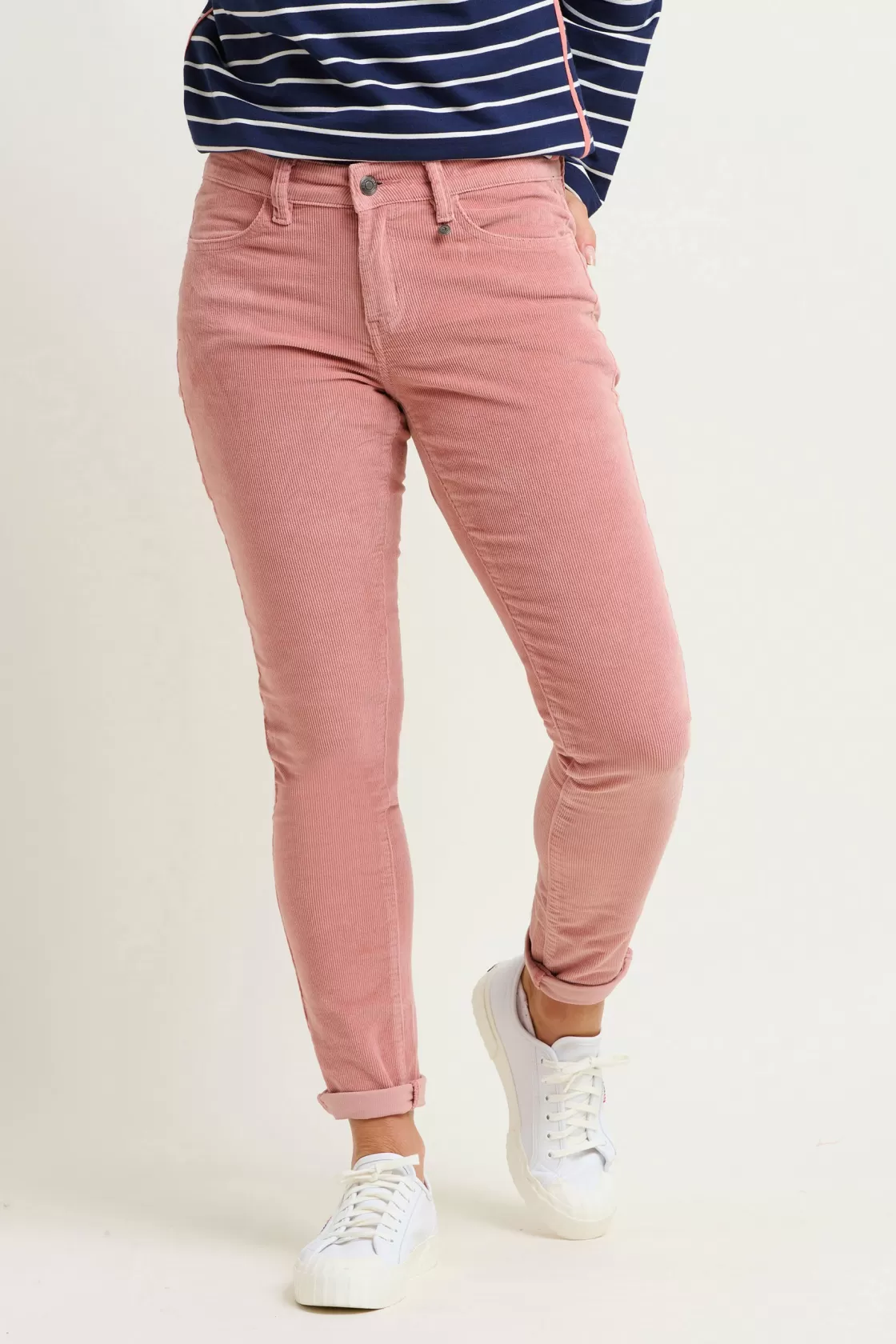 Trousers And Shorts>Brakeburn Cord 5 Pocket Trousers Pink