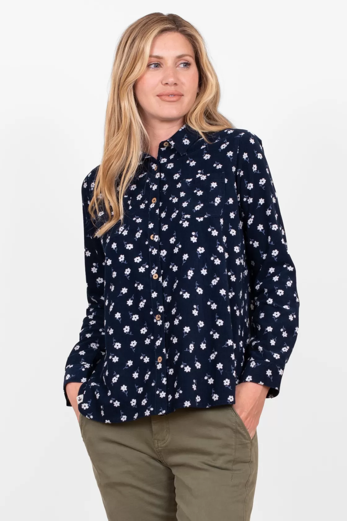 Shirts And Blouses>Brakeburn Daisy Cord Shirt Navy