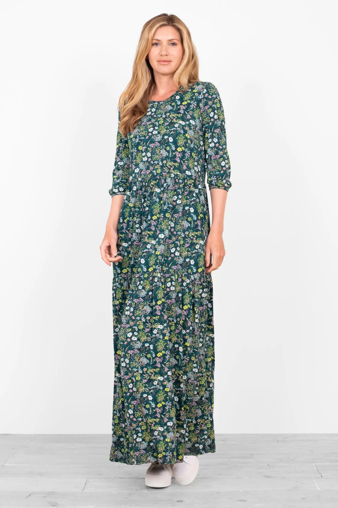 Dresses>Brakeburn Ditsy Jersey Dress Green