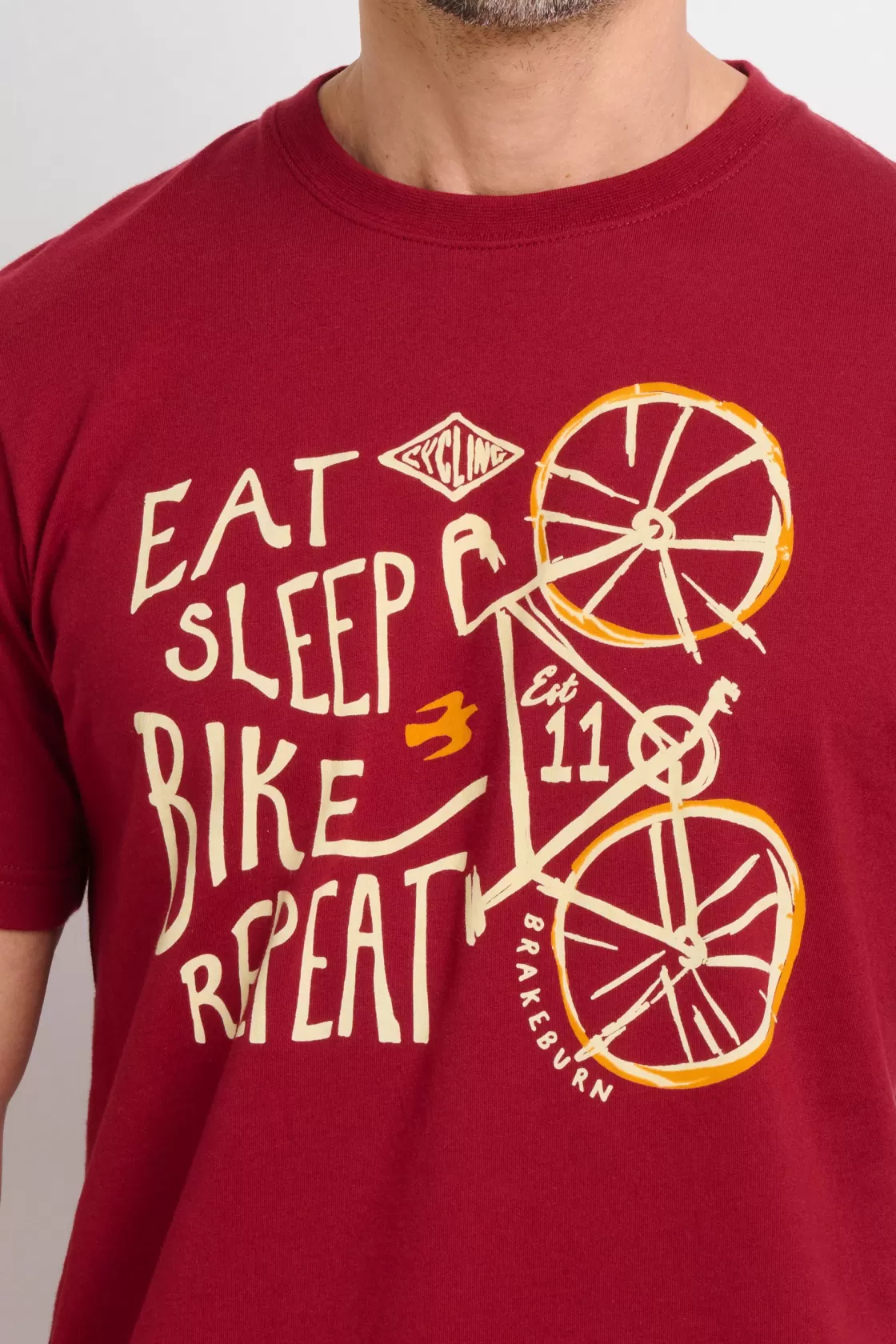 Tops And T-Shirts>Brakeburn Eat Sleep Bike Tee Burgundy