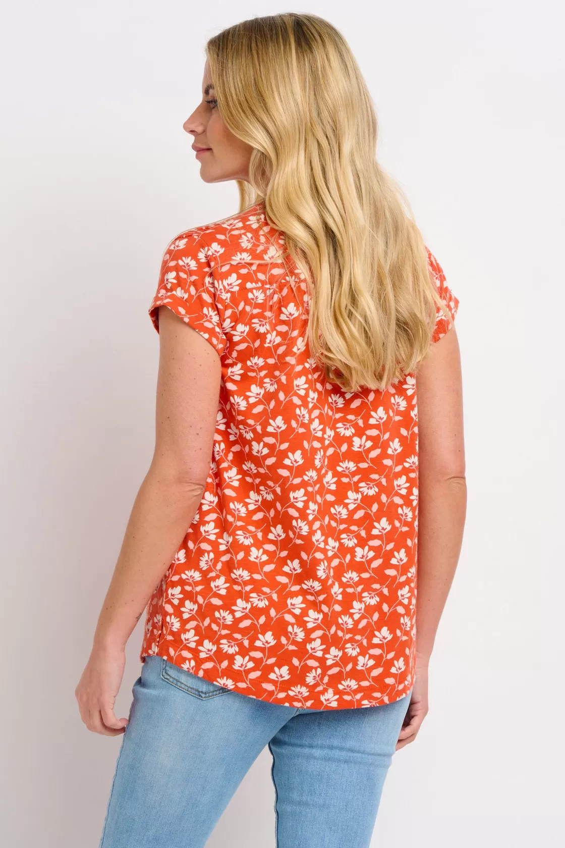 Shirts And Blouses>Brakeburn Floating Floral Blouse Coral