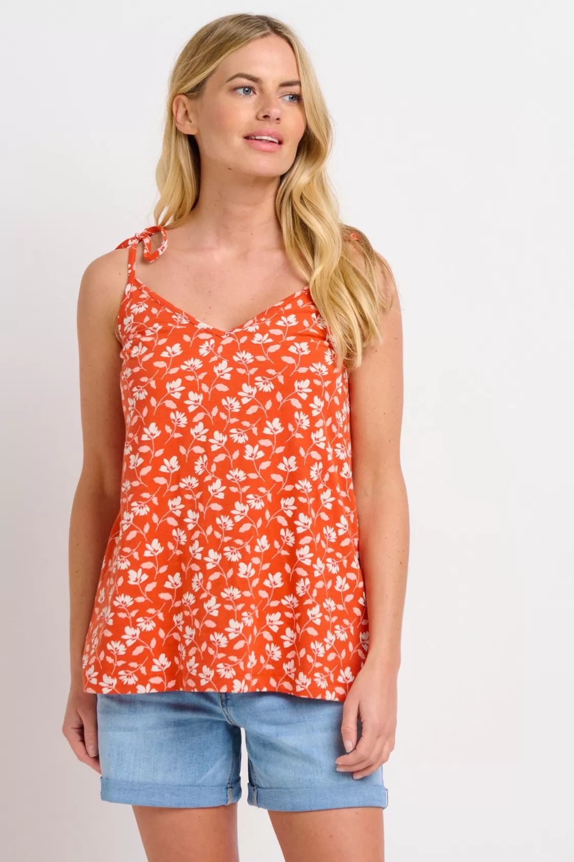 Tops, T-Shirts And Vests>Brakeburn Floating Floral Vest Coral