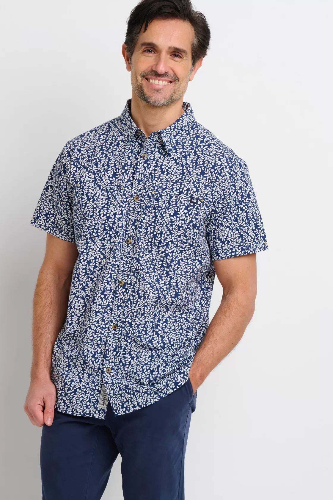 Shirts>Brakeburn Floral Trail Shirt Navy