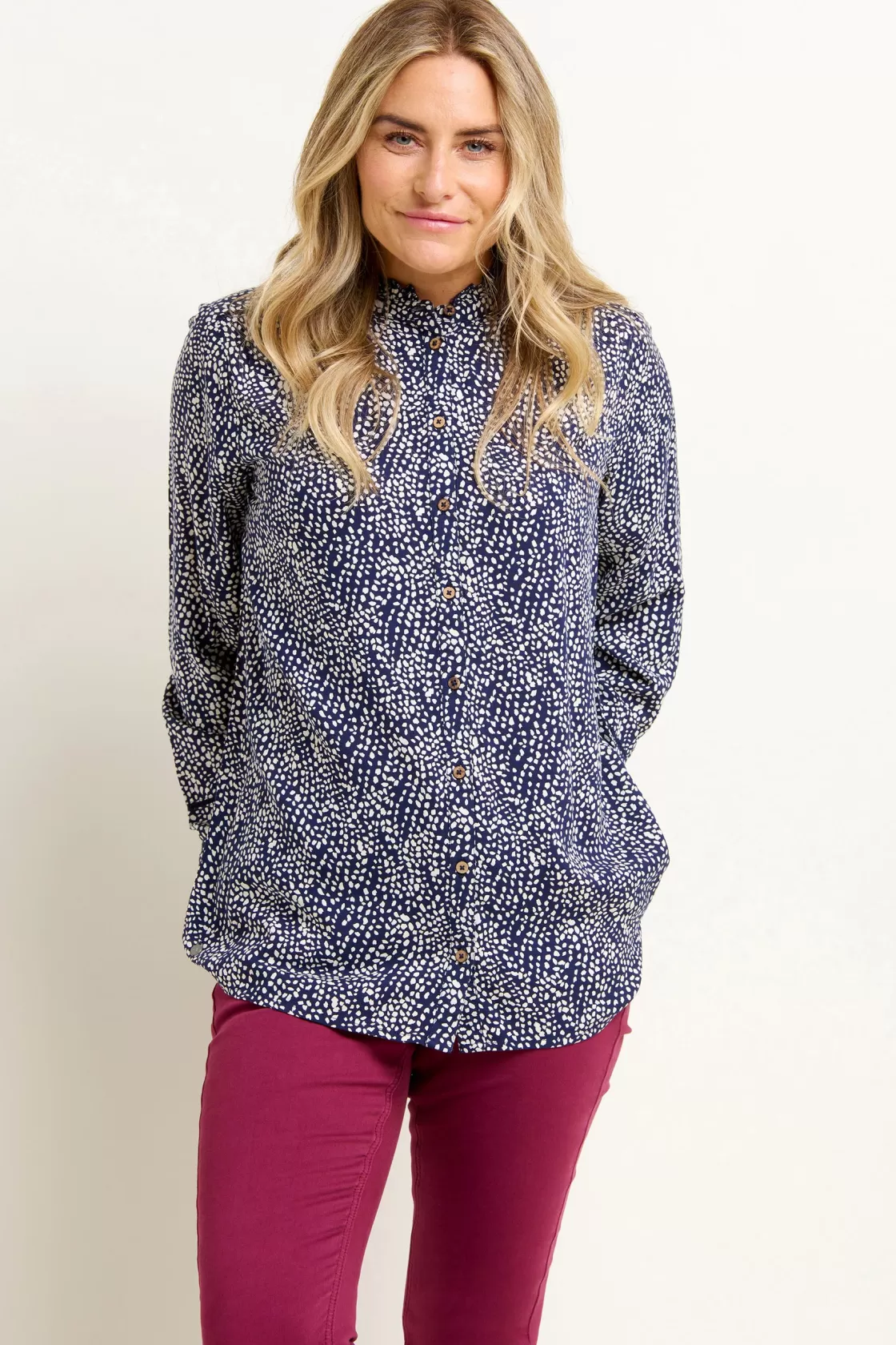 Shirts And Blouses>Brakeburn Flowing Spots Blouse Navy