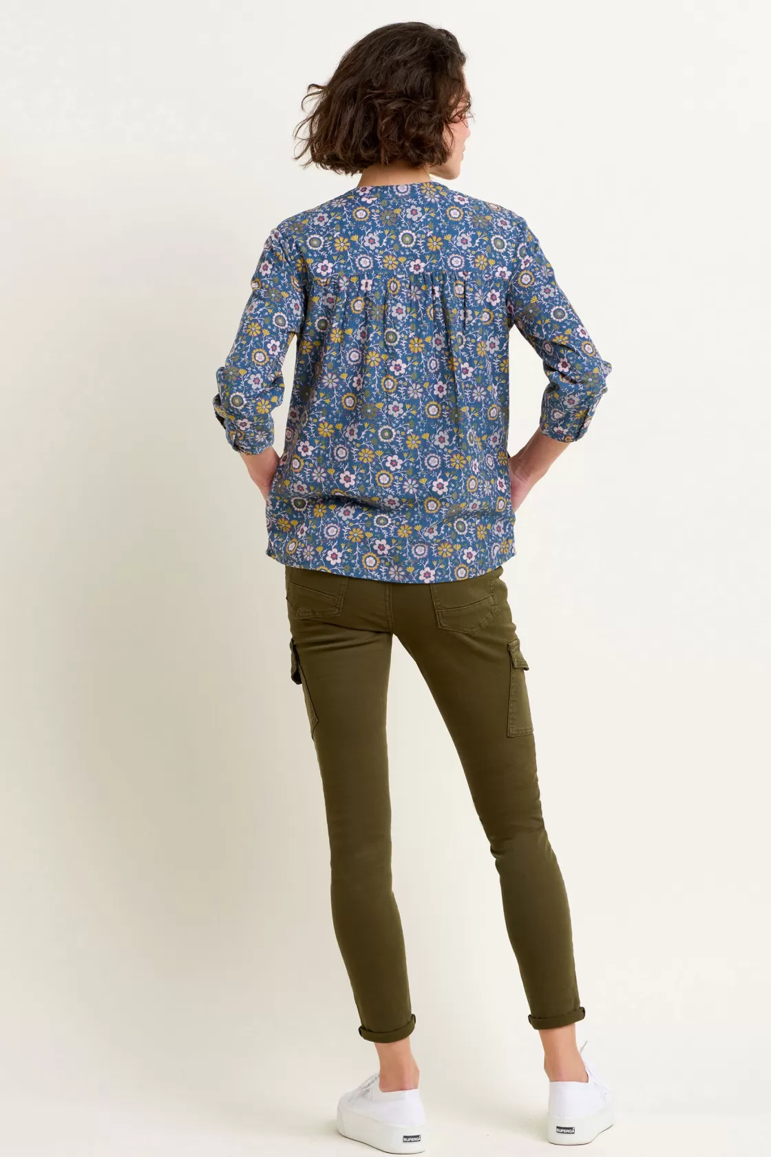 Shirts And Blouses>Brakeburn Folk Floral Cord Shirt Blue