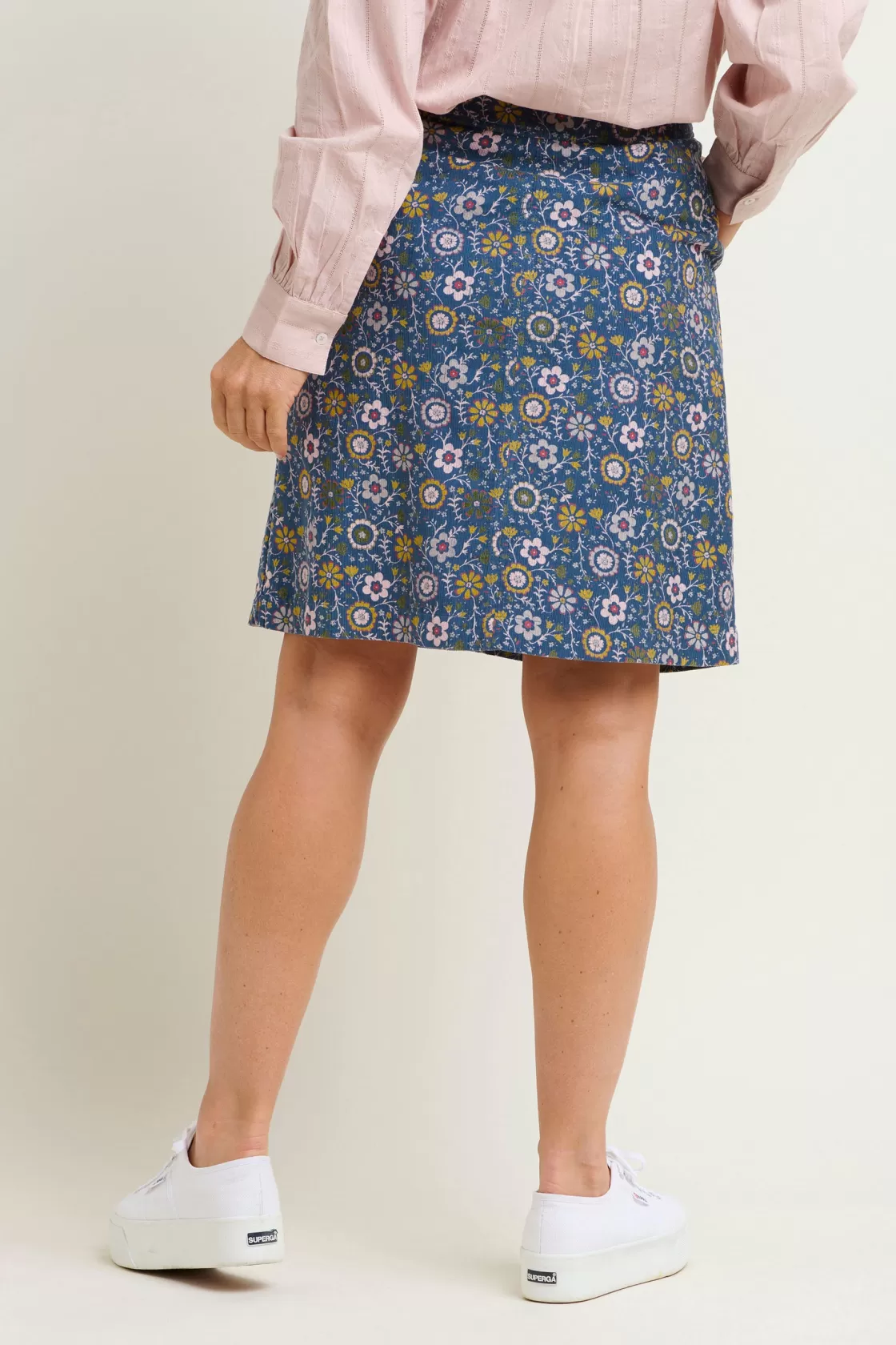 Skirts>Brakeburn Folk Floral Cord Skirt Blue