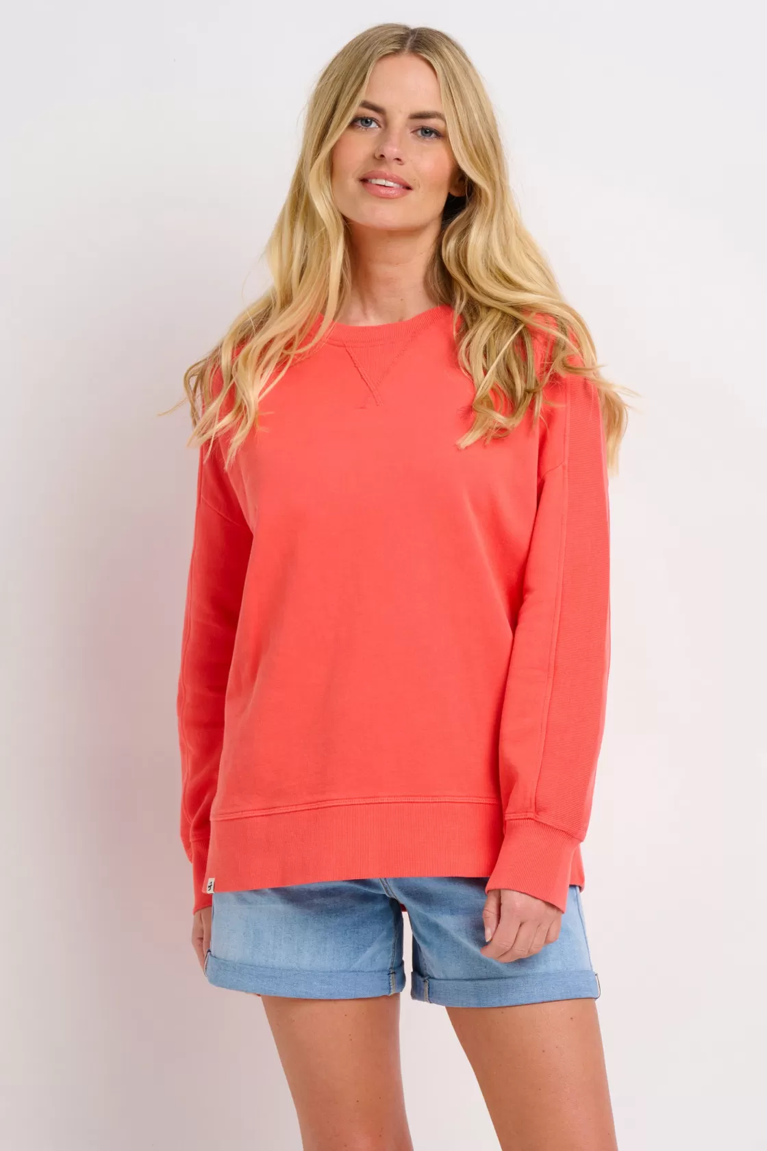 Sweatshirts And Hoodies>Brakeburn Garment Dye Sweat Coral