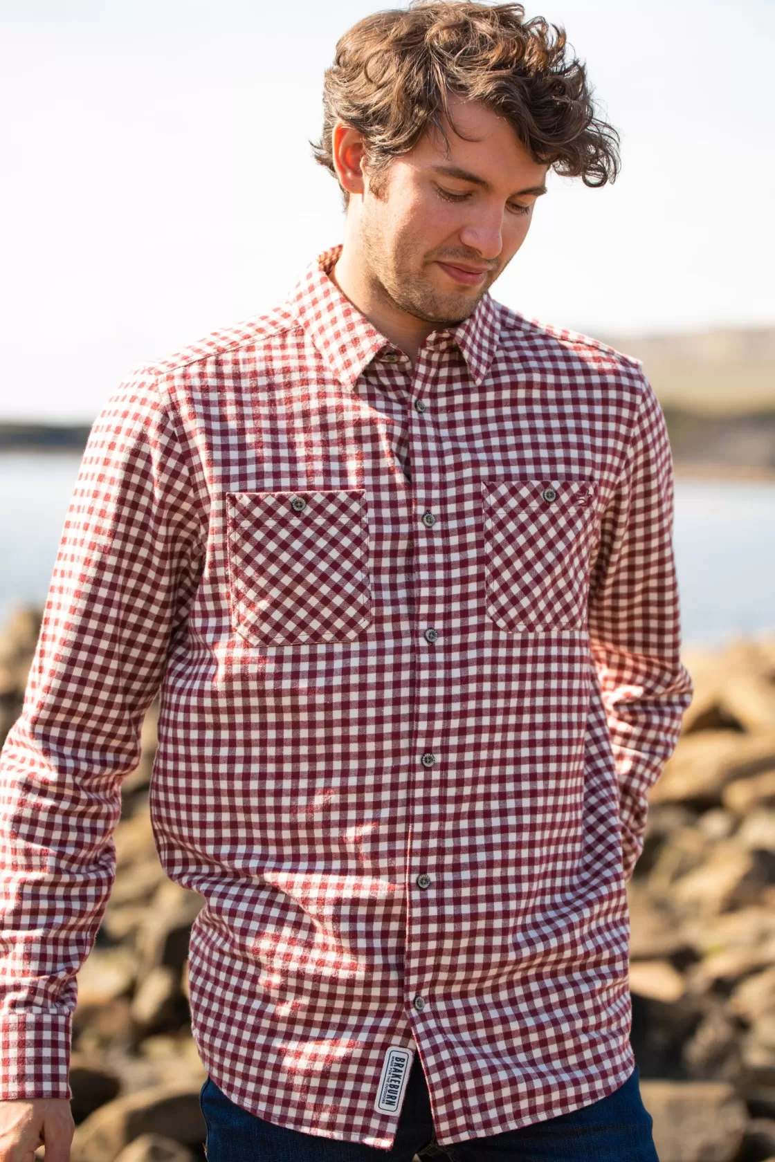 Shirts>Brakeburn Gingham Shirt Burgundy