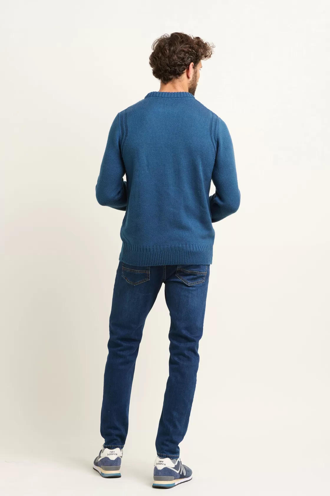 Knitwear>Brakeburn Guernsey Jumper Blue