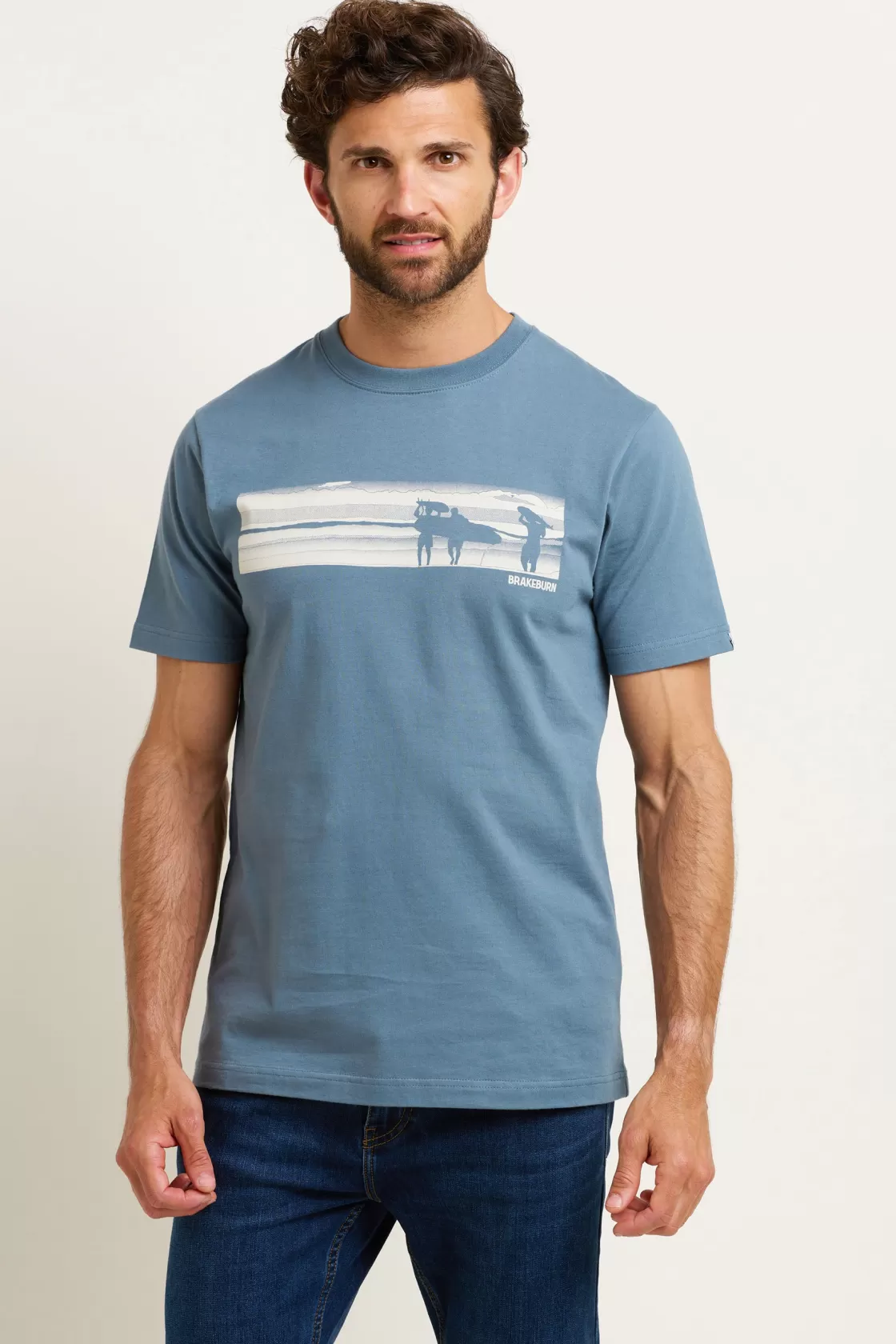 Tops And T-Shirts>Brakeburn Halftone Surf Tee Blue