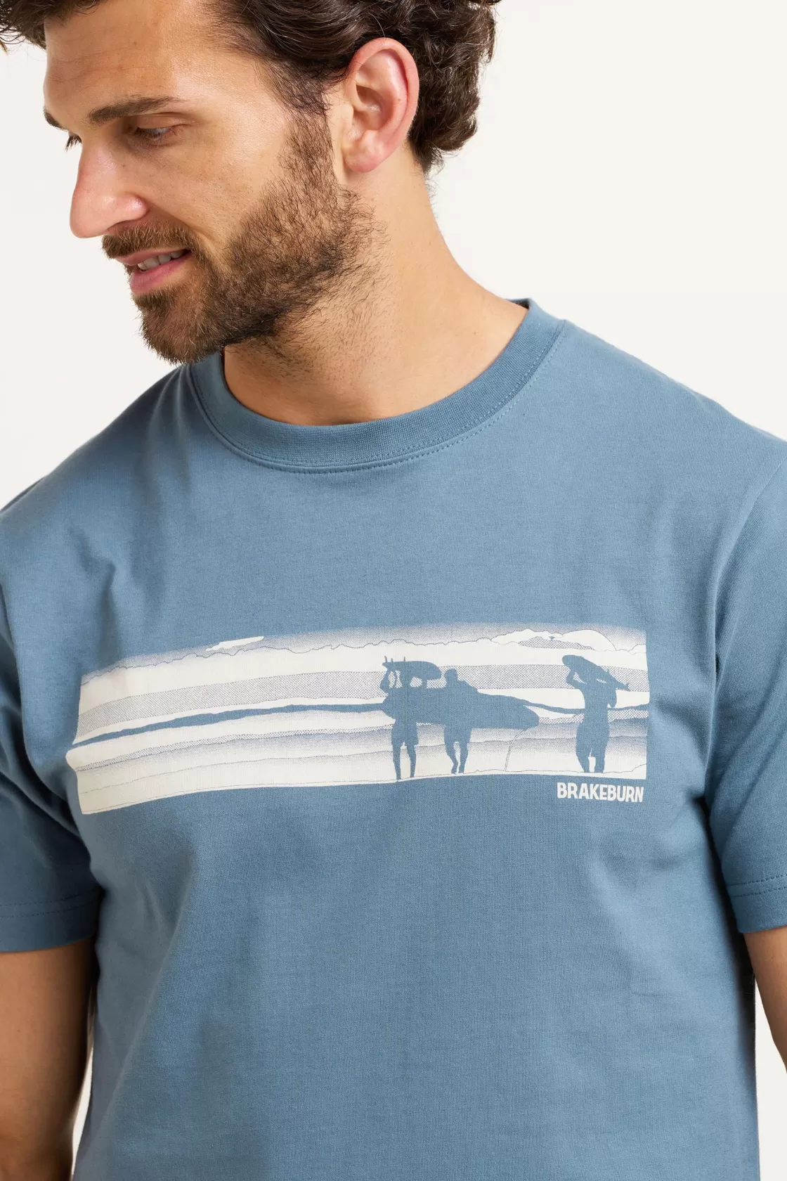 Tops And T-Shirts>Brakeburn Halftone Surf Tee Blue