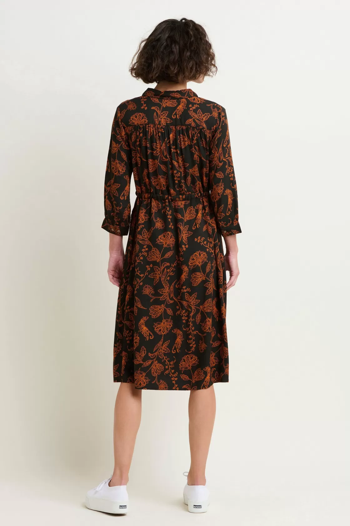 Dresses>Brakeburn Henna Trail Midi Shirt Dress Black