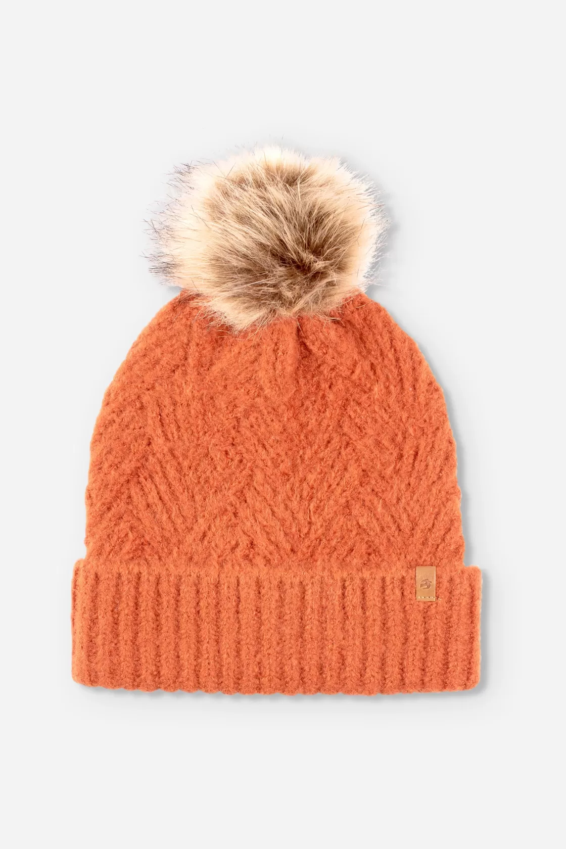 Hats And Gloves>Brakeburn Herringbone Texture Beanie Orange