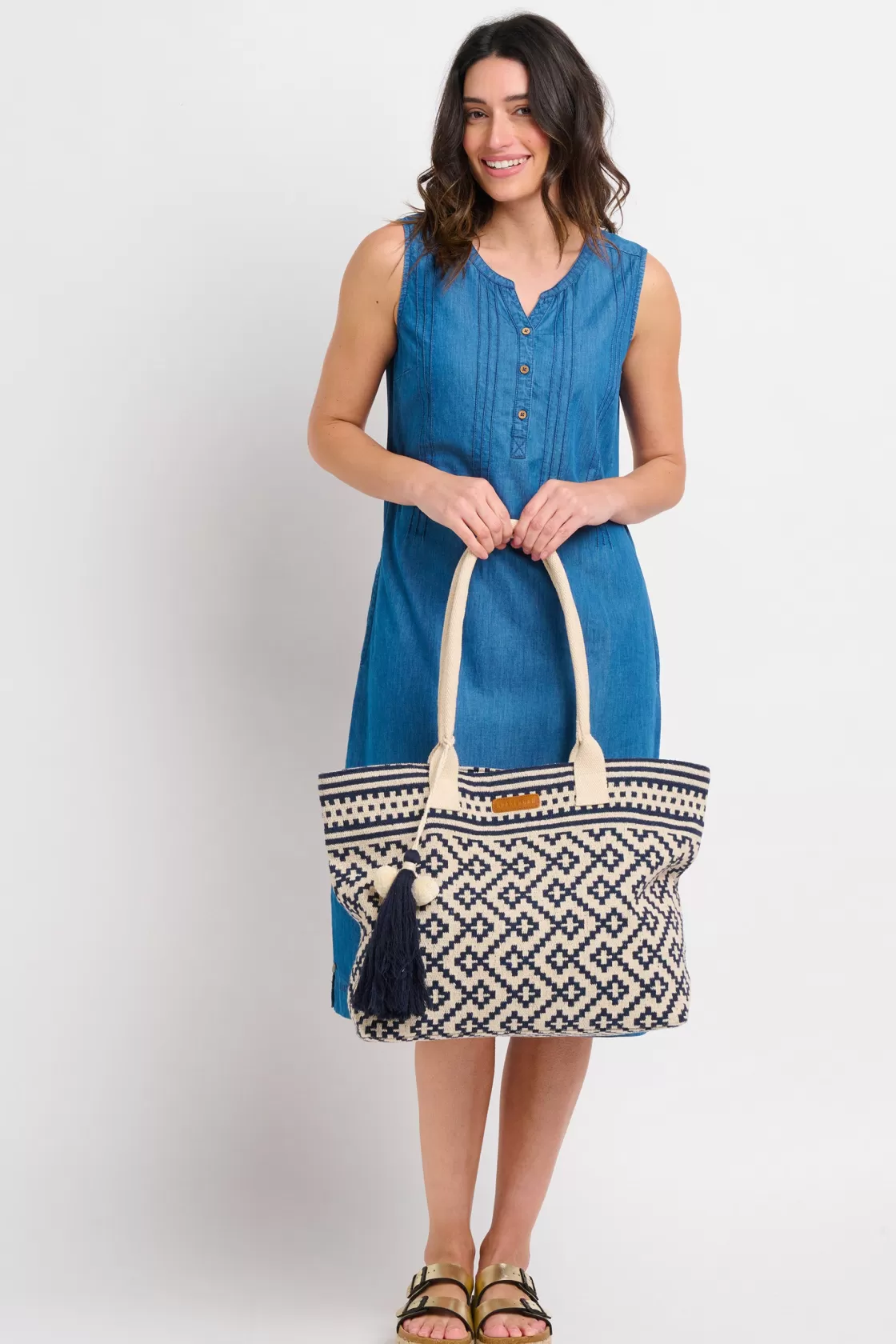 Bags>Brakeburn Jacquard Beach Bag Cream