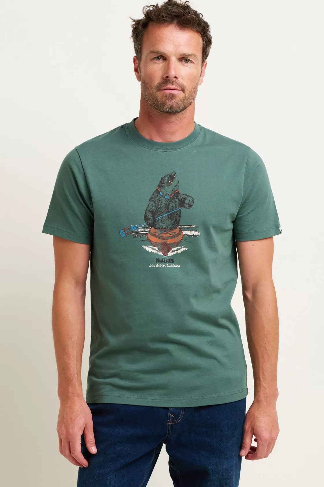 Tops And T-Shirts>Brakeburn Kayak Bear Tee Green