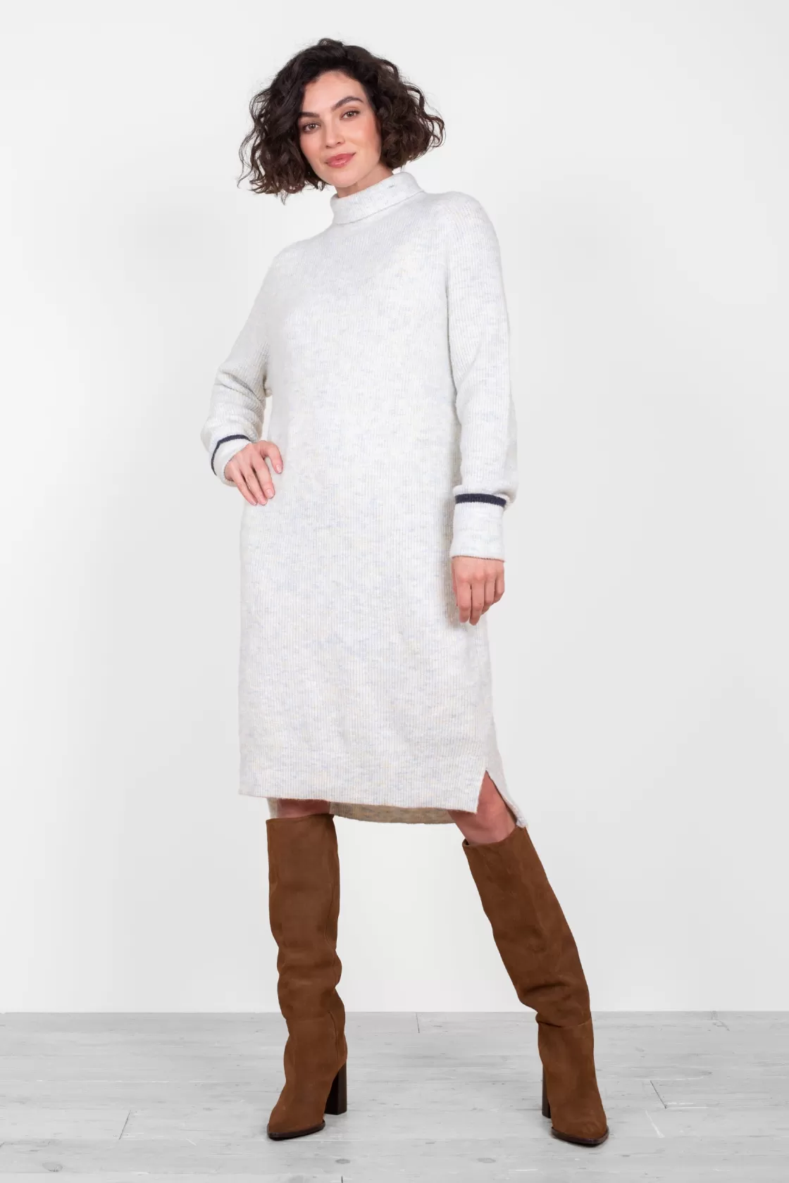 Dresses>Brakeburn Lagon Knitted Jumper Dress Grey