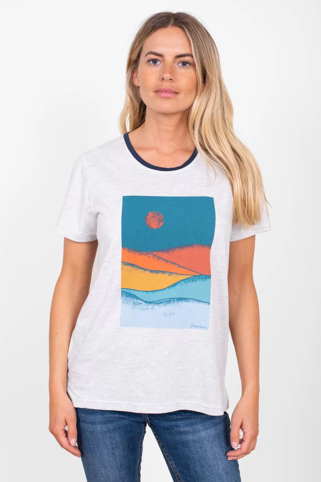 Tops, T-Shirts And Vests>Brakeburn Landscape T-Shirt Blue