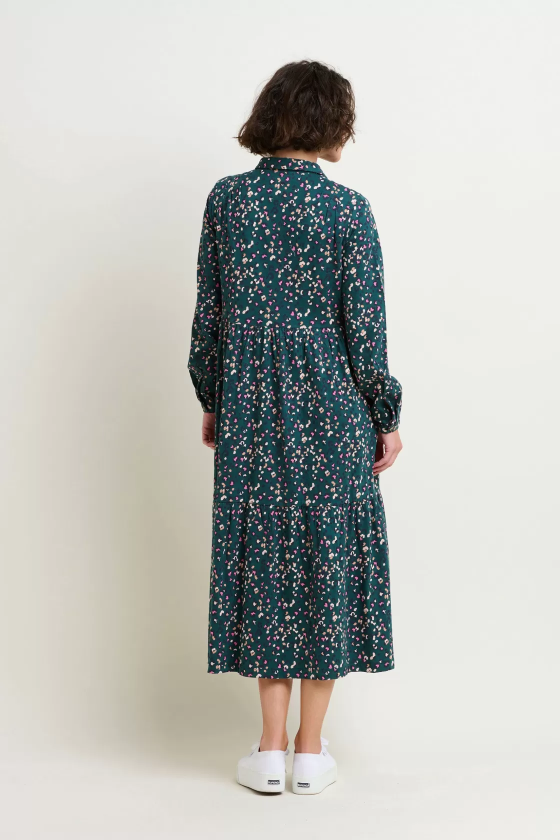 Dresses>Brakeburn Leopard Spot Midaxi Shirt Dress Multicoloured