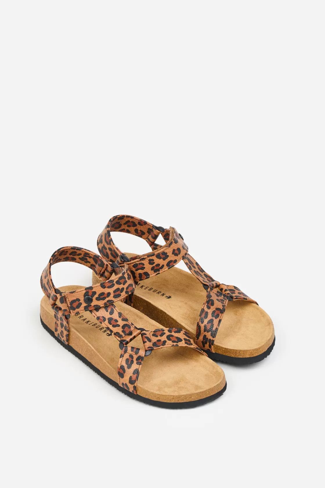 Sandals>Brakeburn Leopard Strappy Sandals Beige