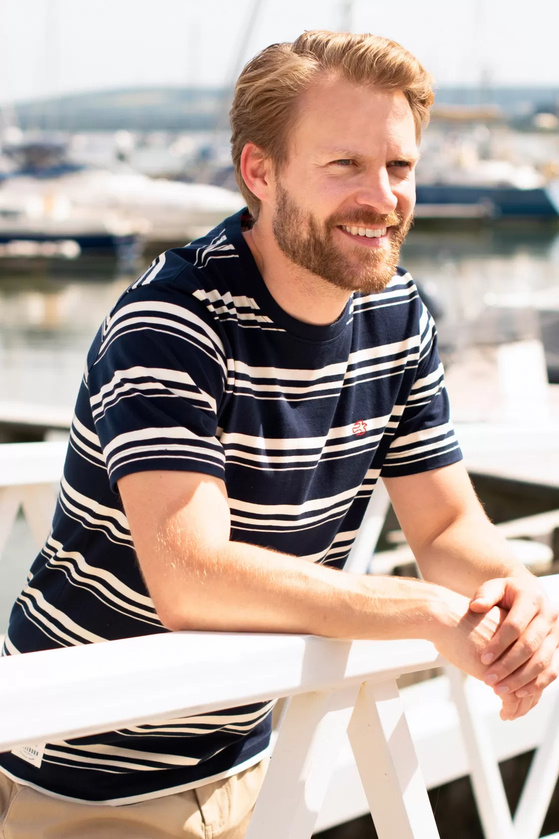 Tops And T-Shirts>Brakeburn Men'S Stripe Tee Navy