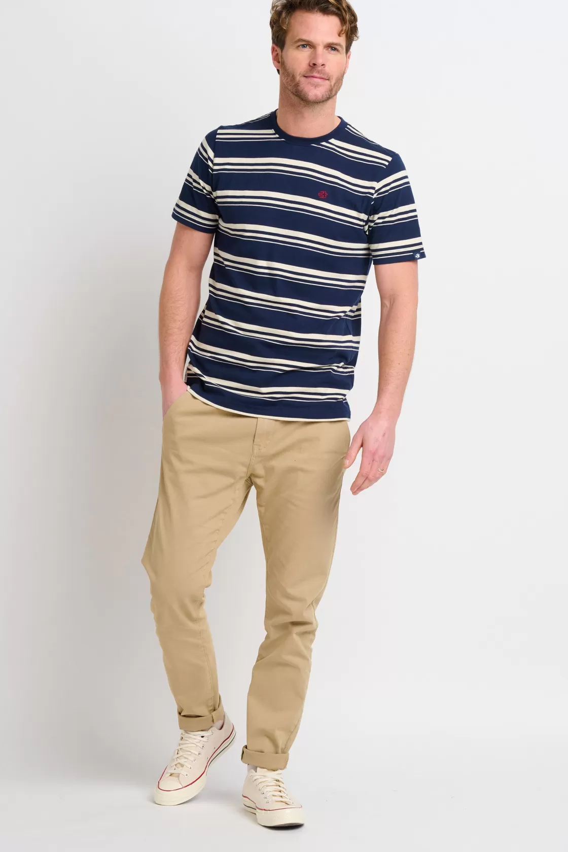 Tops And T-Shirts>Brakeburn Men'S Stripe Tee Navy