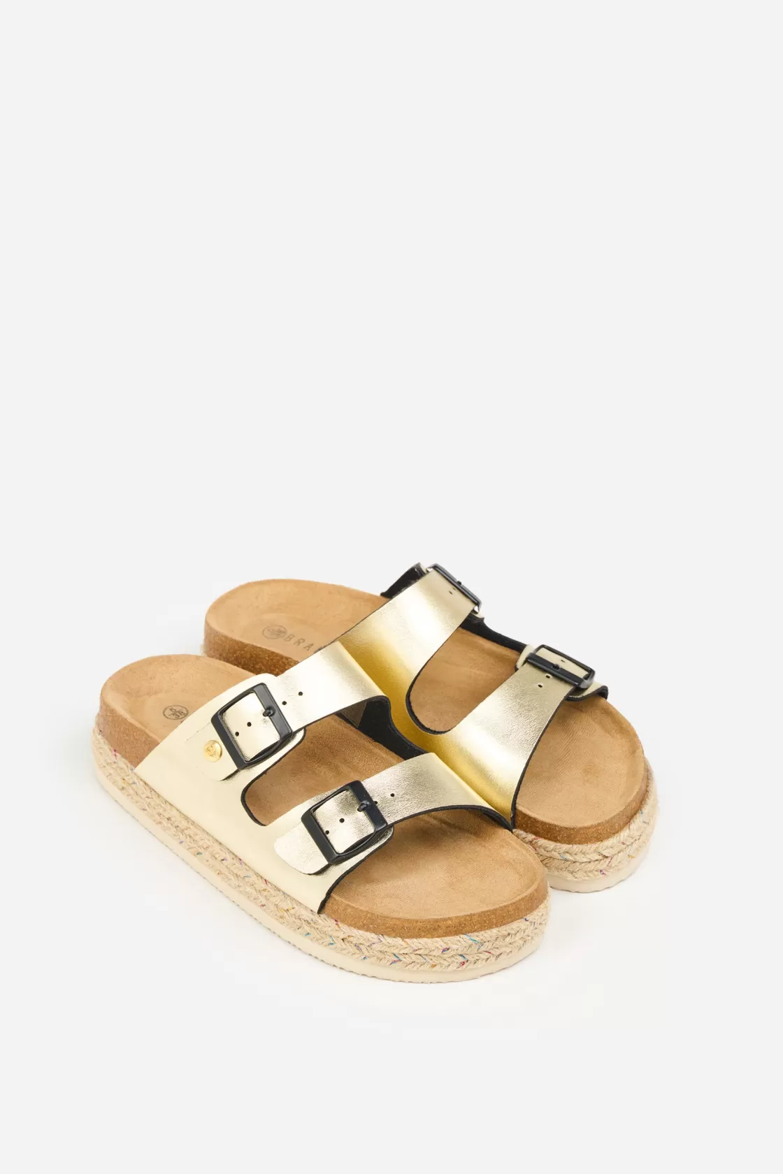 Sandals>Brakeburn Metallic Flatform Sandals Gold