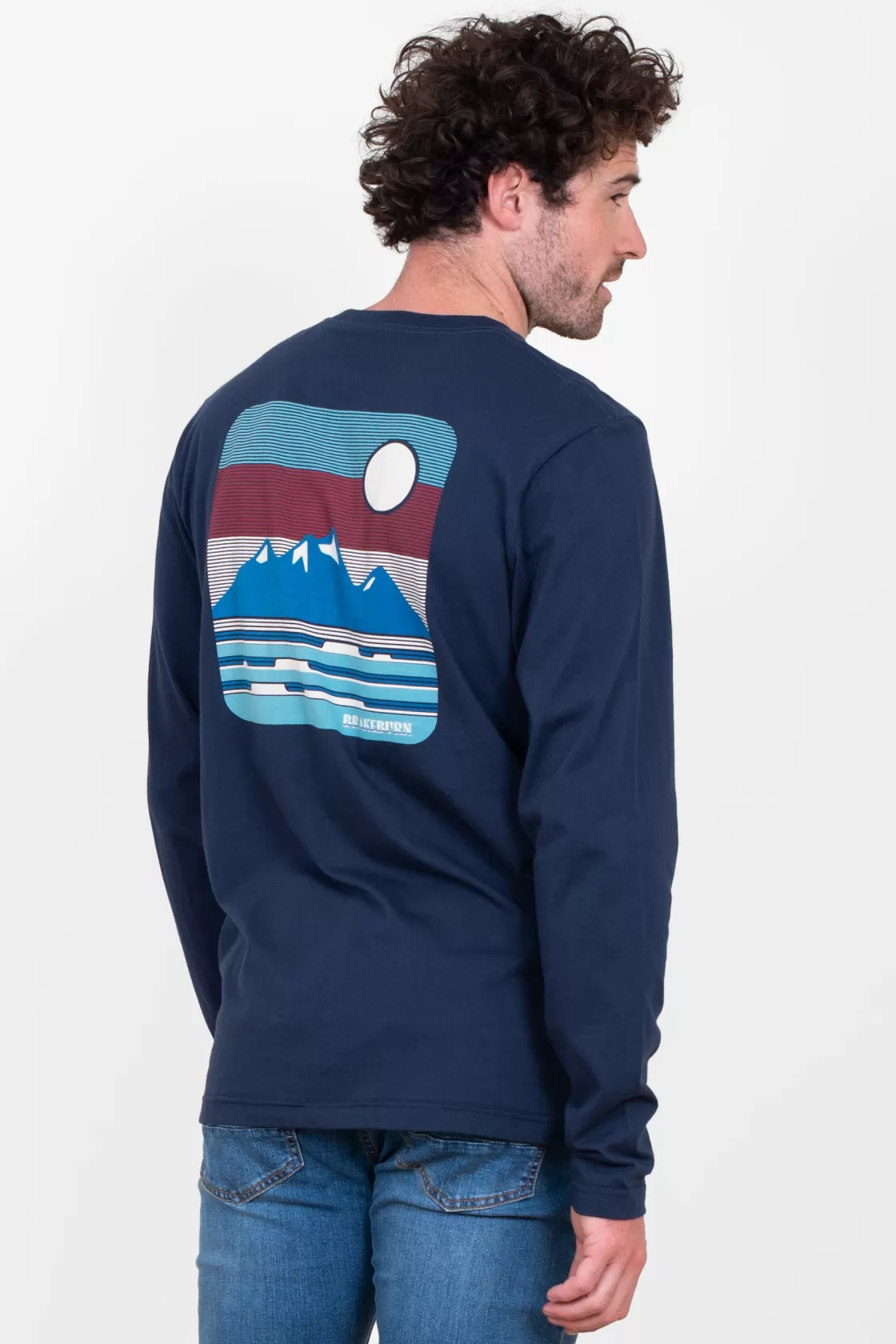 Tops And T-Shirts>Brakeburn Mountain Waves Tee Navy